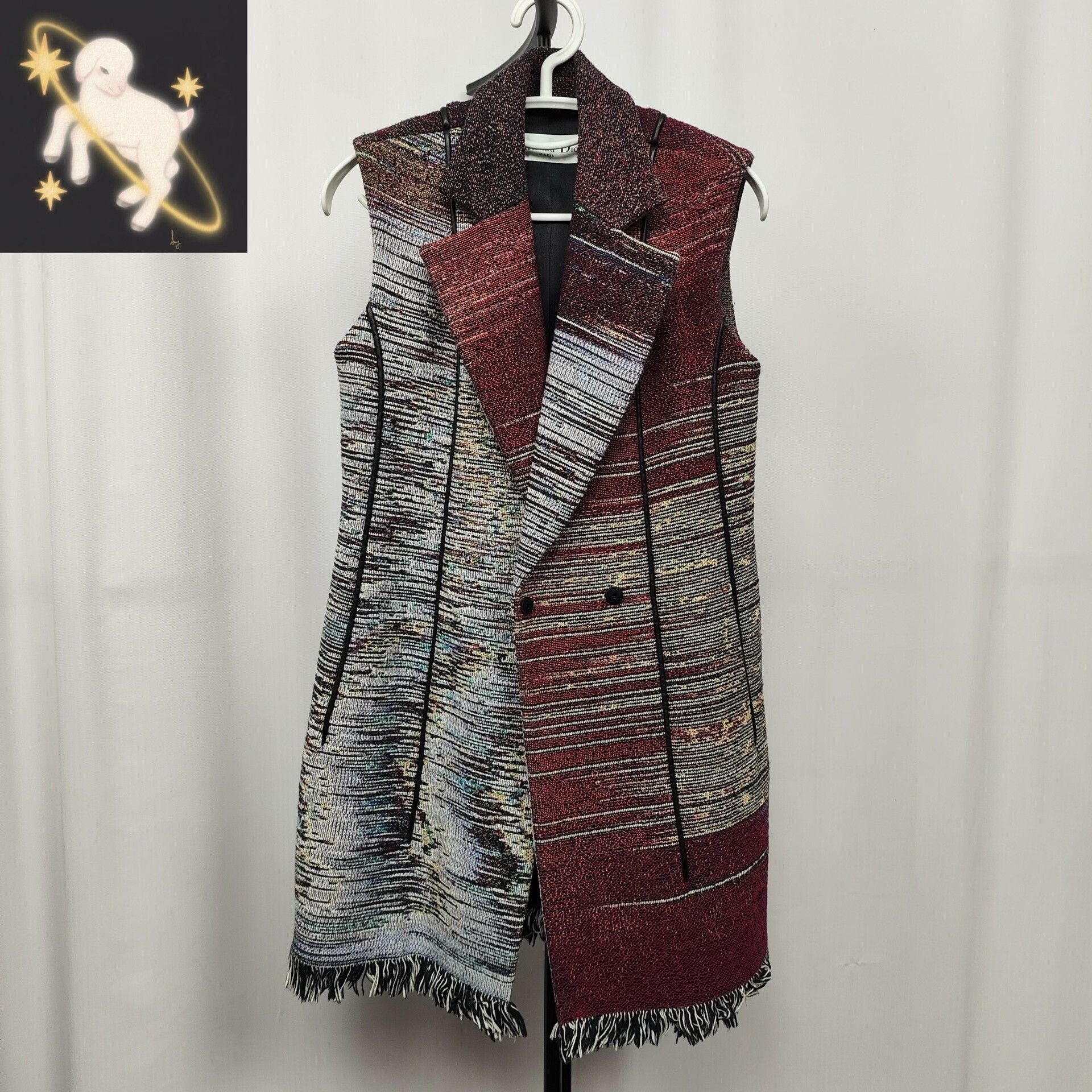 Dior Dior Gradient Weave Fringed Cashmere Coat Size XXS / US 00 / IT 34 - 1 Thumbnail