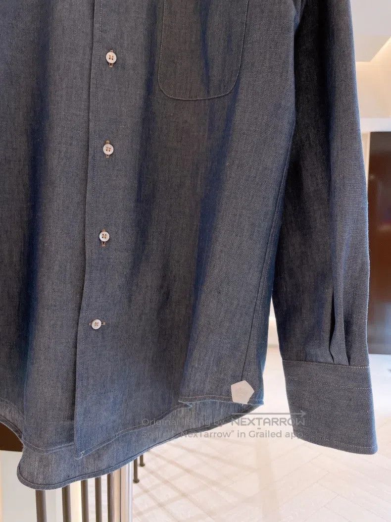 Loro Piana Loro Piana Roslyn Shirt with Enzyme Washed Cashmere Blende Size XXS / US 00 / IT 34 - 4 Thumbnail