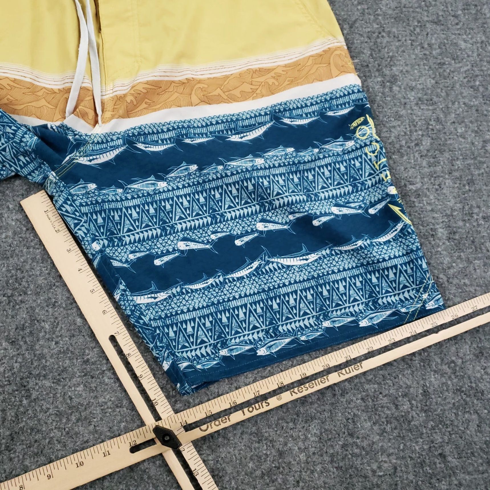 Vintage Aftco Board Shorts Mens Blue Beach Drawstring Stretch 38 Size US 38 / EU 54 - 2 Thumbnail