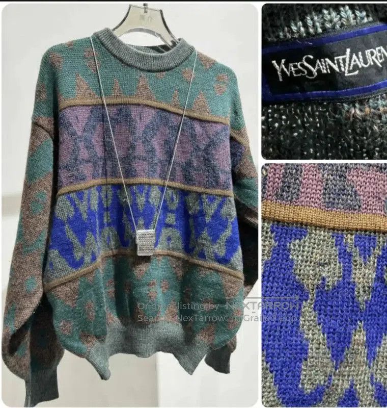 Yves Saint Laurent Yves Saint Laurent Colorful Knit Sweater . Size XXS / US 00 / IT 34 - 1 Thumbnail