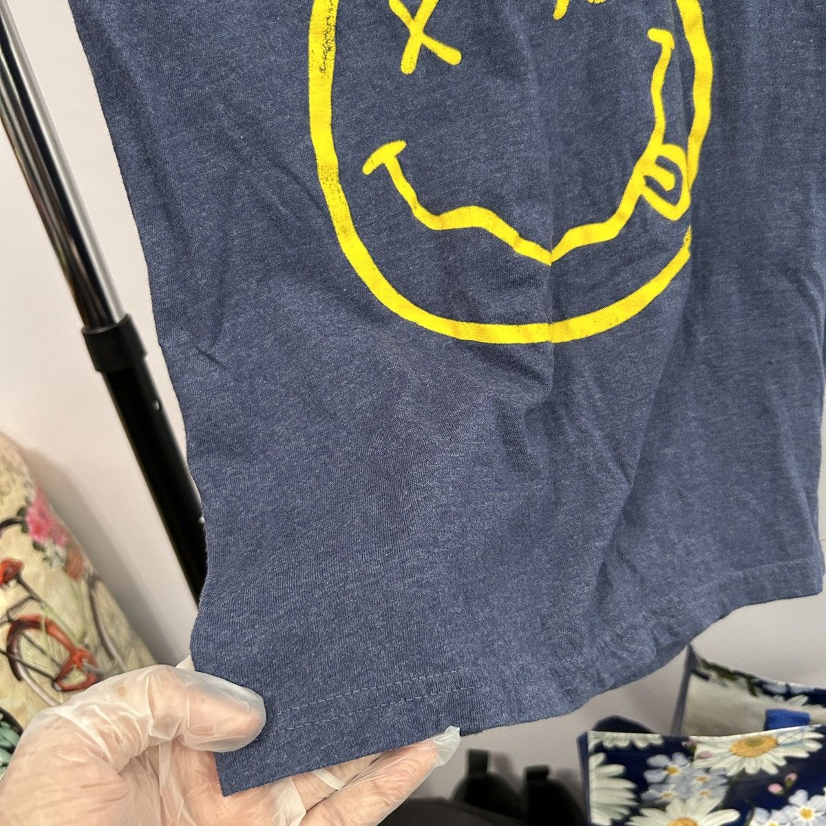 Nirvana Nirvana Dark Blue and Yellow Graphic Tee Sz Small - "Harley" Size S / US 4 / IT 40 - 7 Thumbnail