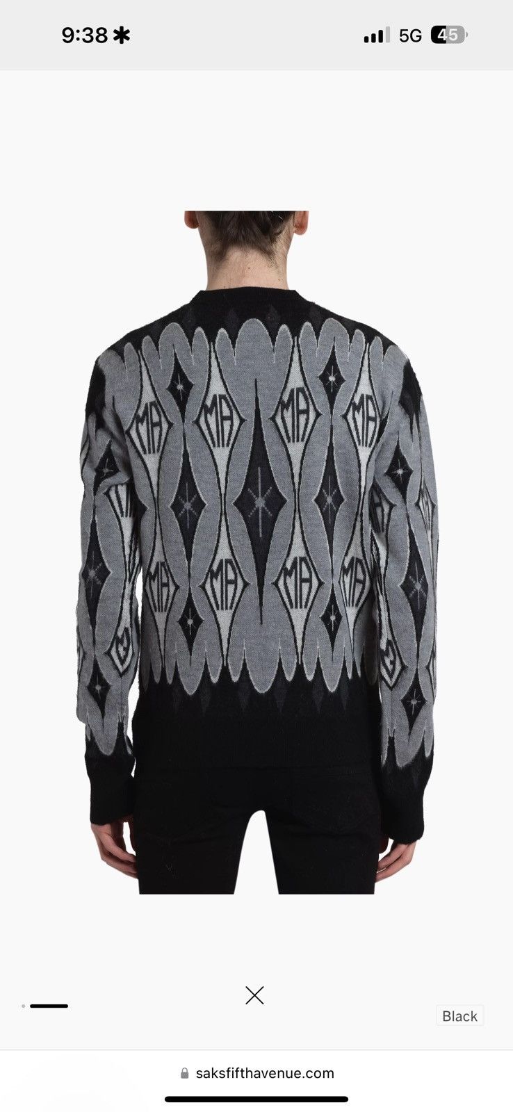 Amiri Amiri Argyle Wool Crewneck Sweater Size US L / EU 52-54 / 3 - 2 Thumbnail