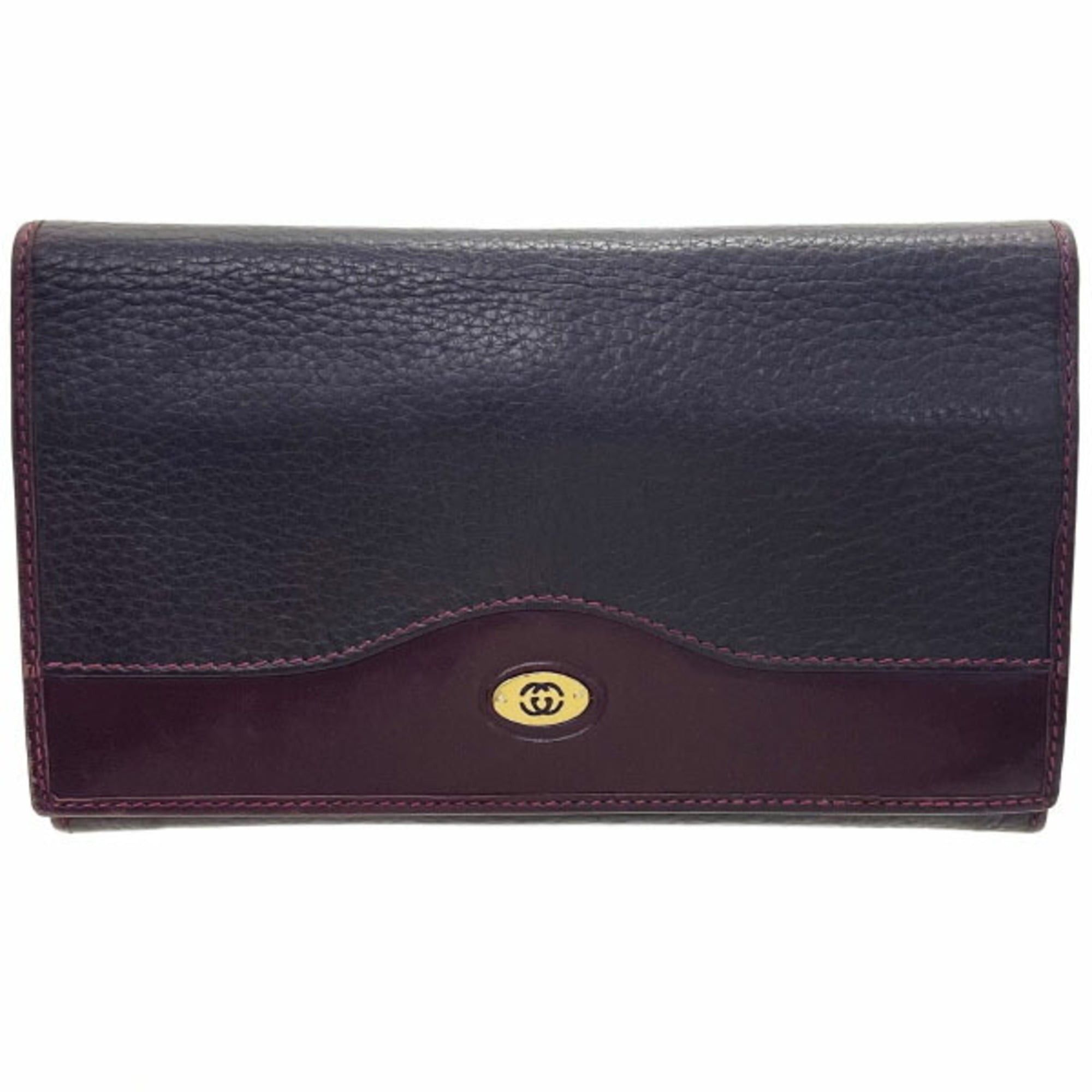 Gucci Gucci Old Leather Long Wallet, Bordeaux 035 0416, GUCCI Bifold Wallet SYN-16104 Size ONE SIZE - 1 Thumbnail