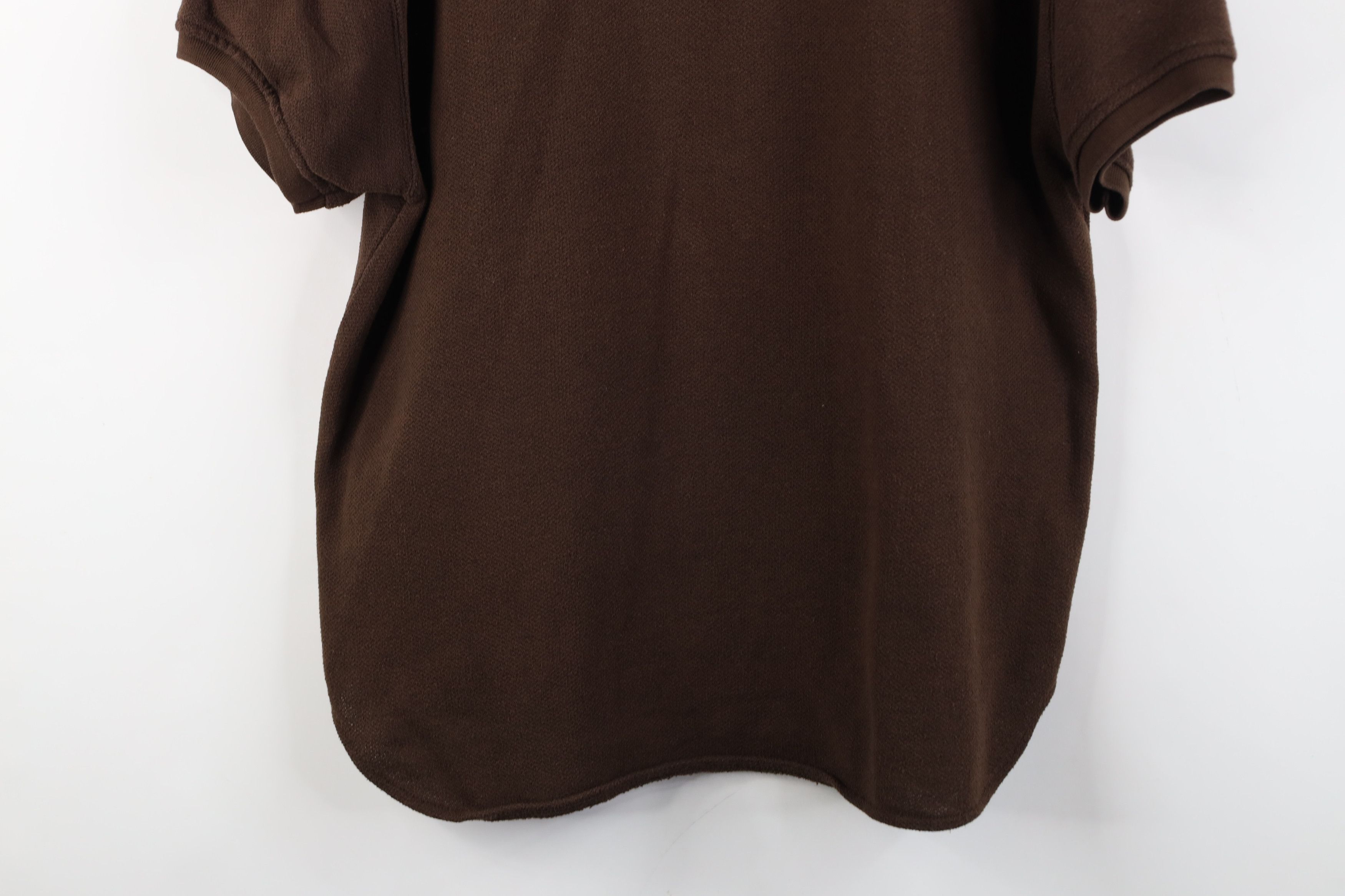 Express Vintage 90s Express Blank Baggy Fit Thermal Knit Polo Brown Size S / US 4 / IT 40 - 3 Thumbnail