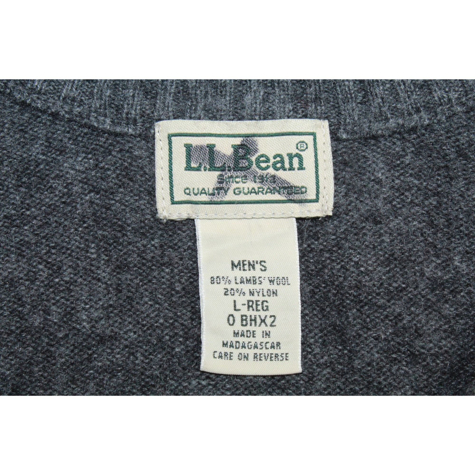 L.L. Bean LL Bean Heather Gray Lambswool Blend V Neck Sweater Size US L / EU 52-54 / 3 - 7 Thumbnail