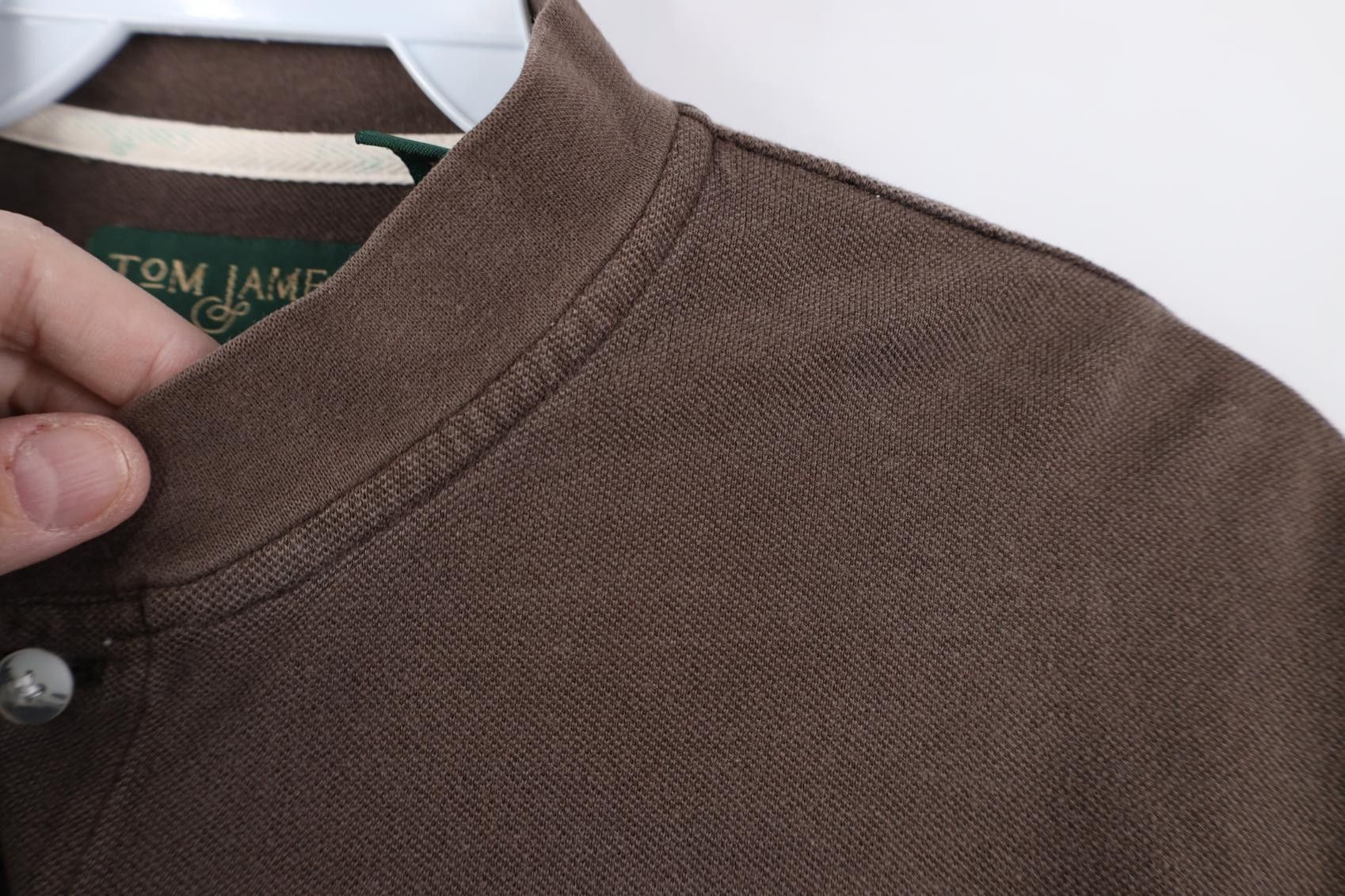 Vintage Vintage 90s Streetwear Pique Cotton Henley T-Shirt Brown Size US L / EU 52-54 / 3 - 11 Thumbnail