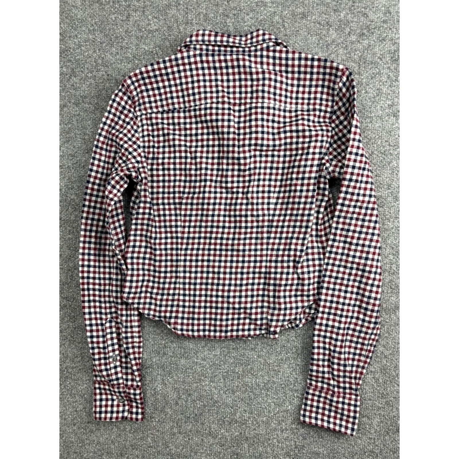 Gap Gap Shirt Womens XXS Red Plaid Cropped Flannel Button Front Top Size XXS / US 00 / IT 34 - 7 Thumbnail