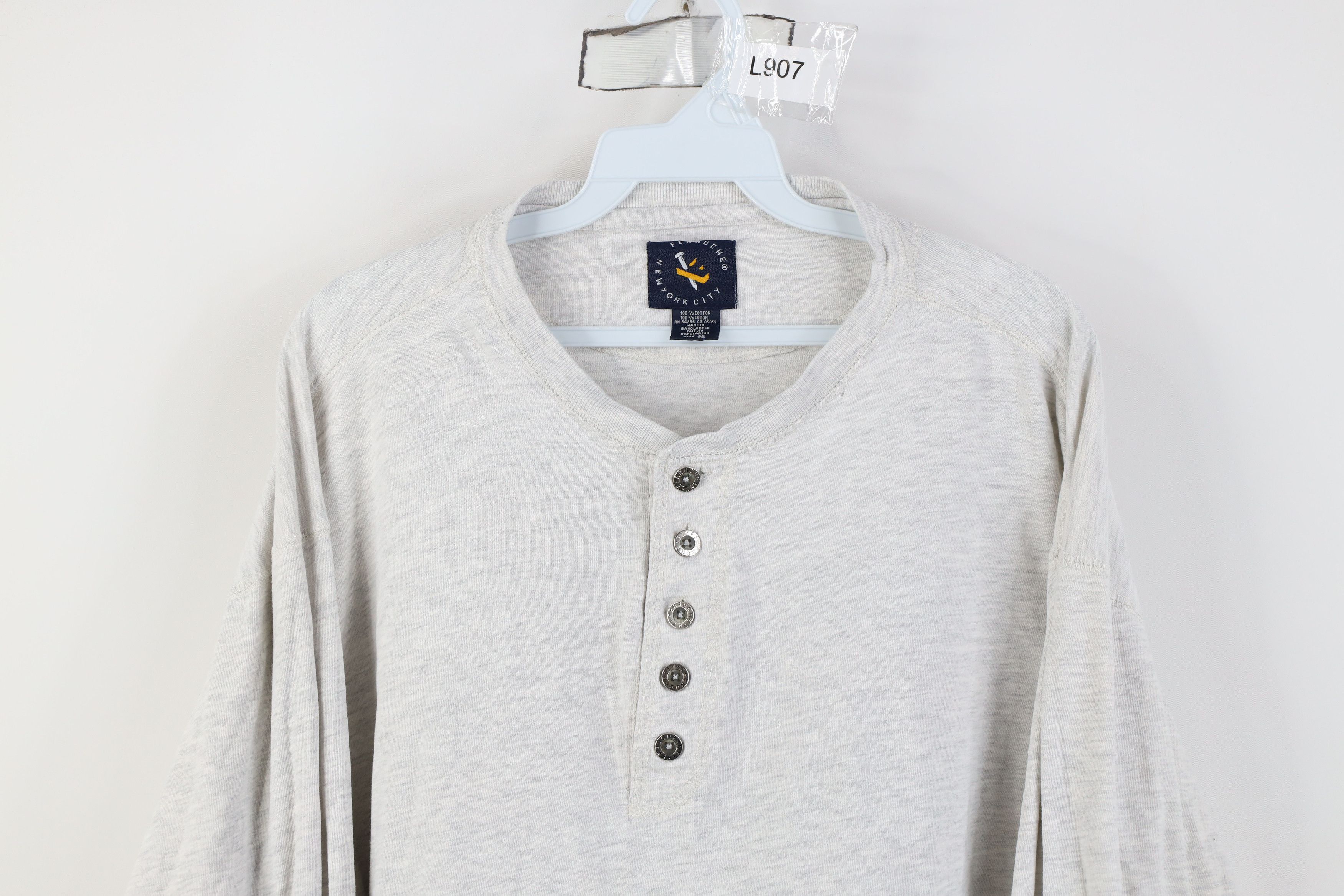 Vintage Vintage 90s Streetwear Long Sleeve T-Shirt Heather Gray Size US XL / EU 56 / 4 - 2 Thumbnail