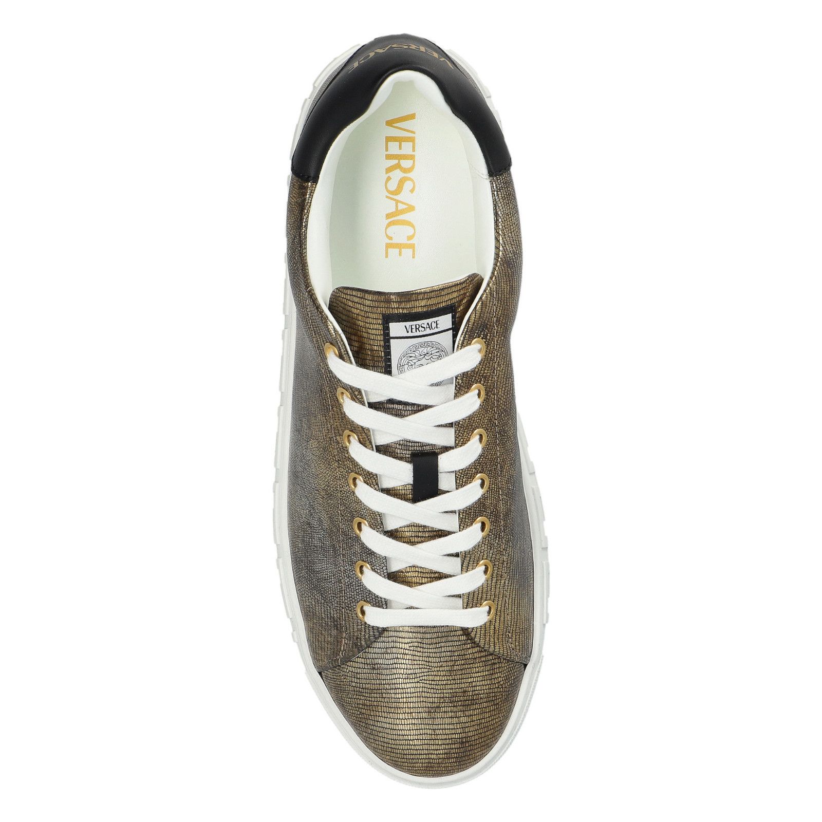 Versace VERSACE Greca Gold Leather Sneakers New And Authentic (Men's Size US 11.5 / EU 44-45 - 4 Thumbnail