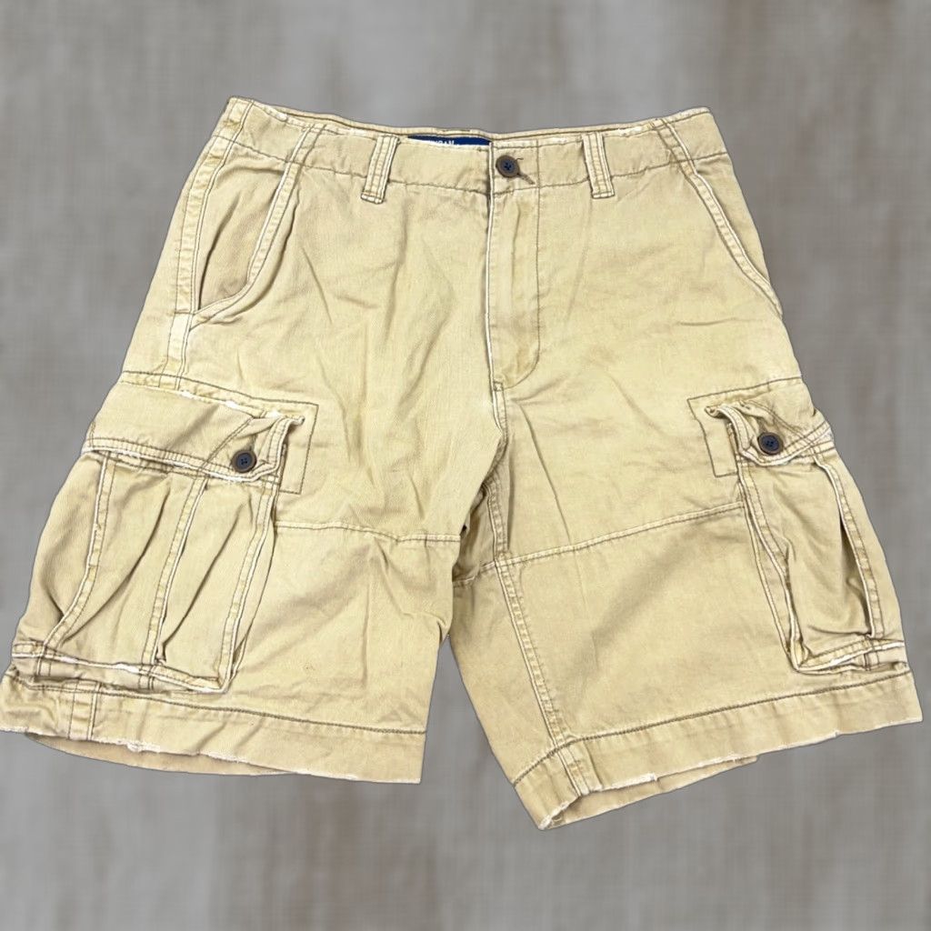 American Eagle Outfitters VINTAGE American Eagle Cargo Shorts Men 34 Brown Tan Canvas Casual 90s Hipster Baggy Cargo Pockets Mens Size US 34 / EU 50 - 1 Thumbnail