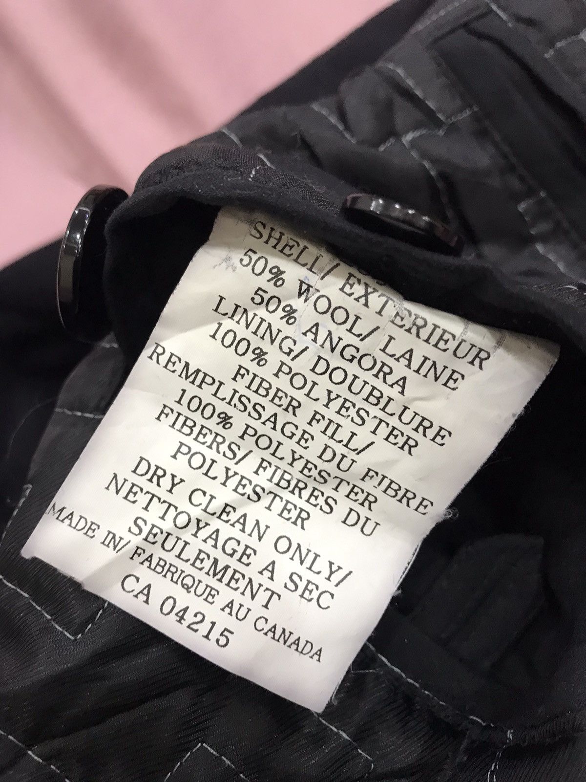 HARRY ROSEN ANGORA & WOOL MADE IN CANADA PEACOAT
