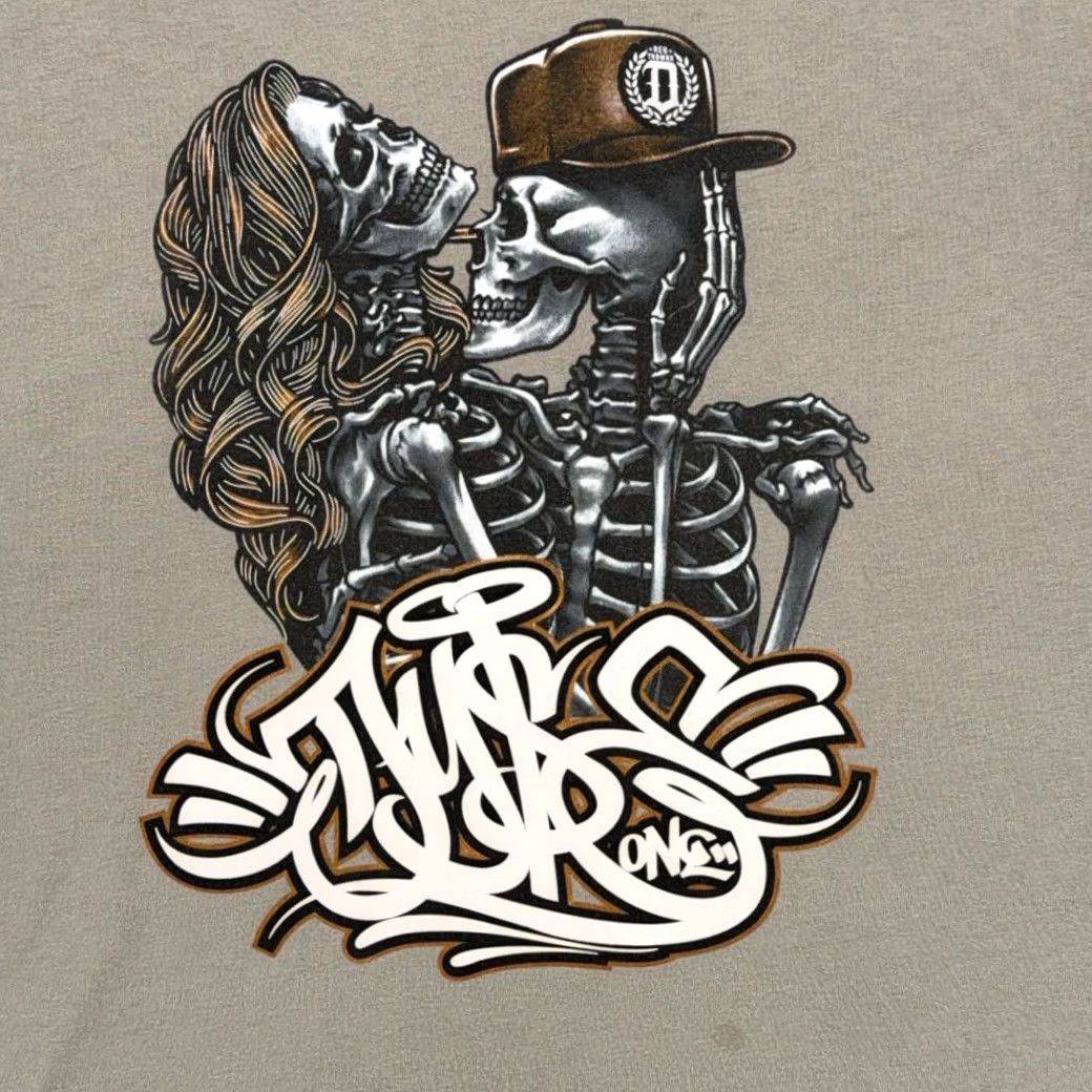 Vintage DyseOne Shirt Adult Medium Gray Skeleton Tattoo Streetwear Size US M / EU 48-50 / 2 - 2 Thumbnail