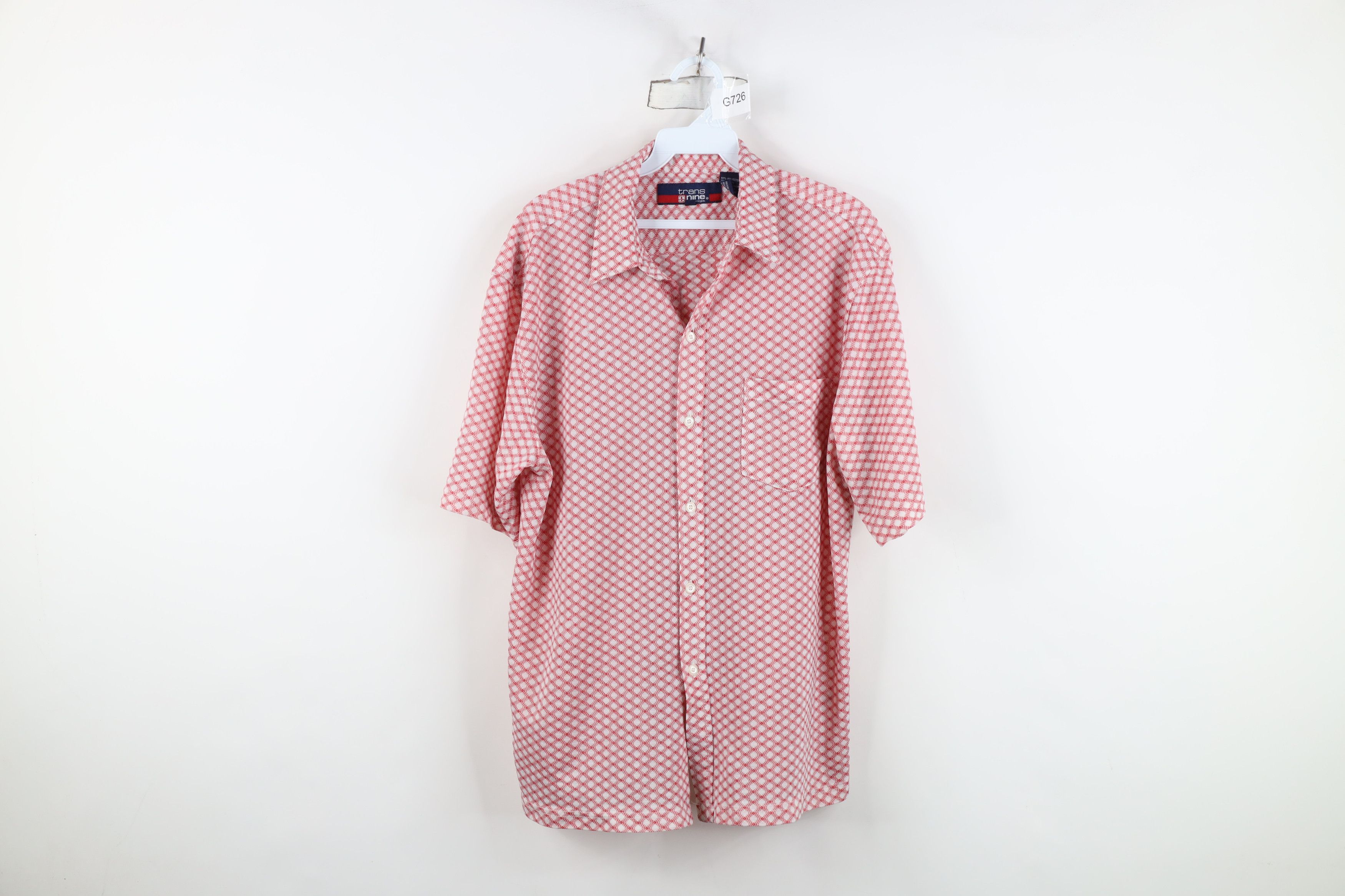 Vintage Vintage 90s Streetwear Trippy Knit Dance Rave Button Shirt Size US L / EU 52-54 / 3 - 1 Thumbnail