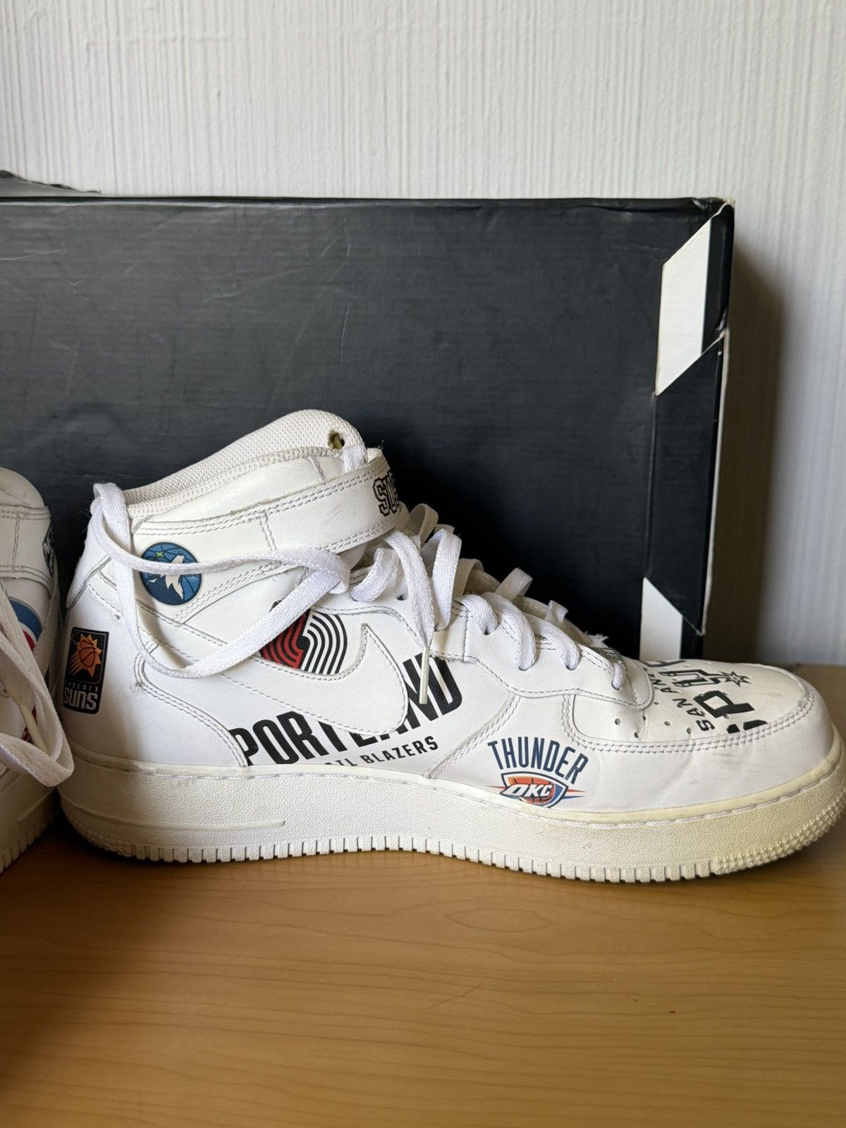 NBA × Nike × Supreme Nike Air Force 1 Mid Supreme NBA white Size US 12 / EU 45 - 7 Thumbnail