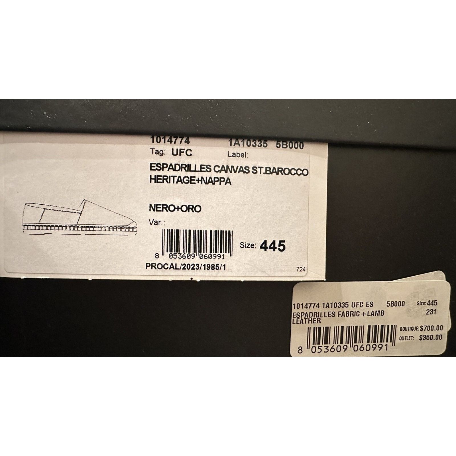 Versace VERSACE Barocco Print Gold/Black Espadrilles 11.5 US 1014774 Size US 11.5 / EU 44-45 - 16 Thumbnail
