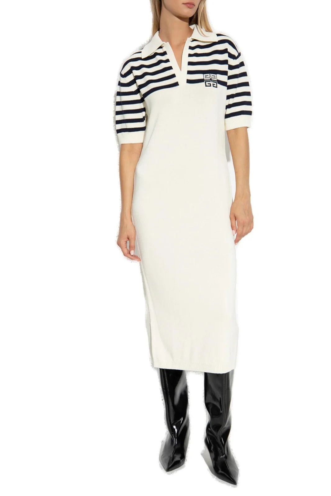 Givenchy o1srvl11e0725 4G Striped Polo Dress in Black/White Size S / US 4 / IT 40 - 2 Thumbnail