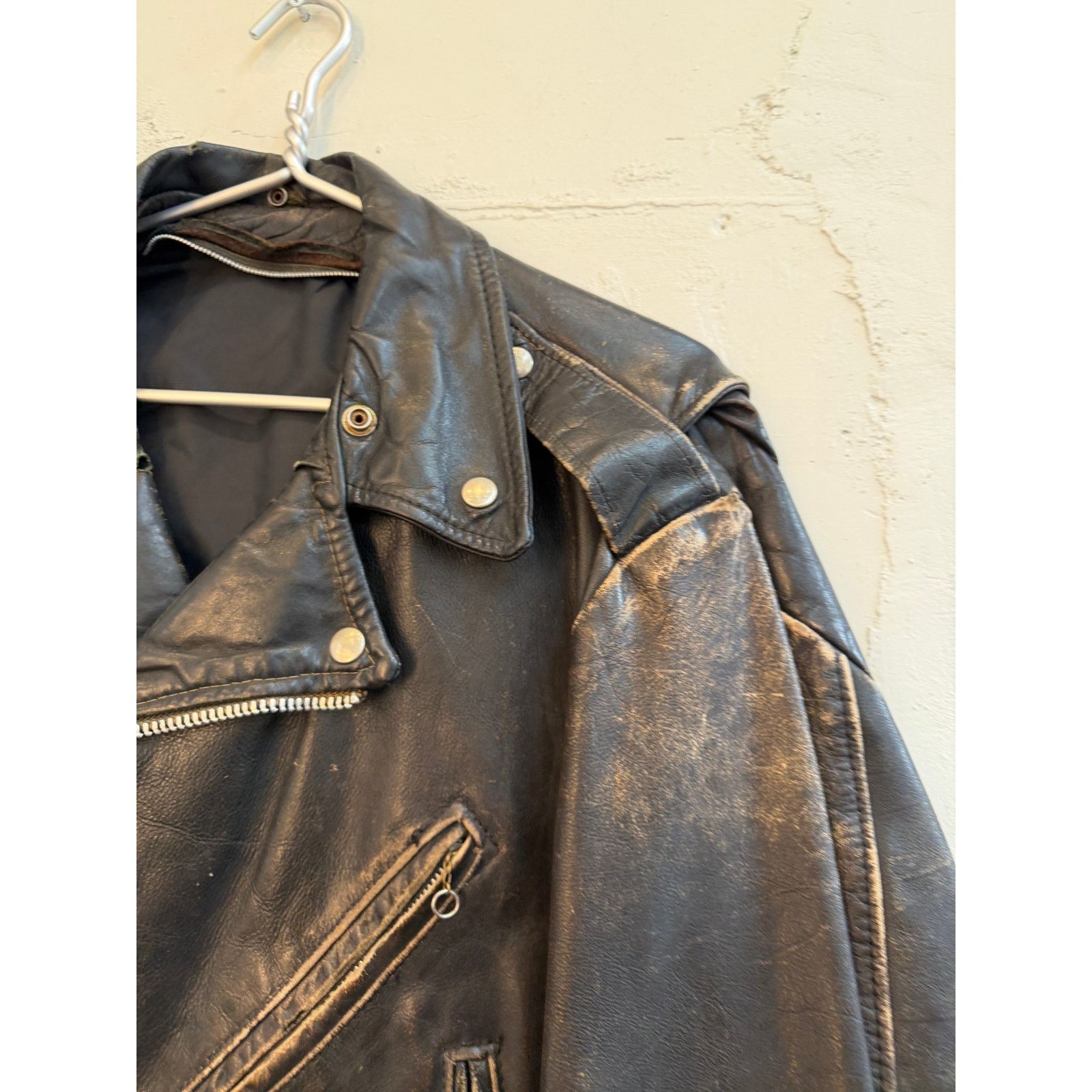Vintage Vintage 60's Leather Motorcycle Biker Jacket Size US XL / EU 56 / 4 - 4 Thumbnail