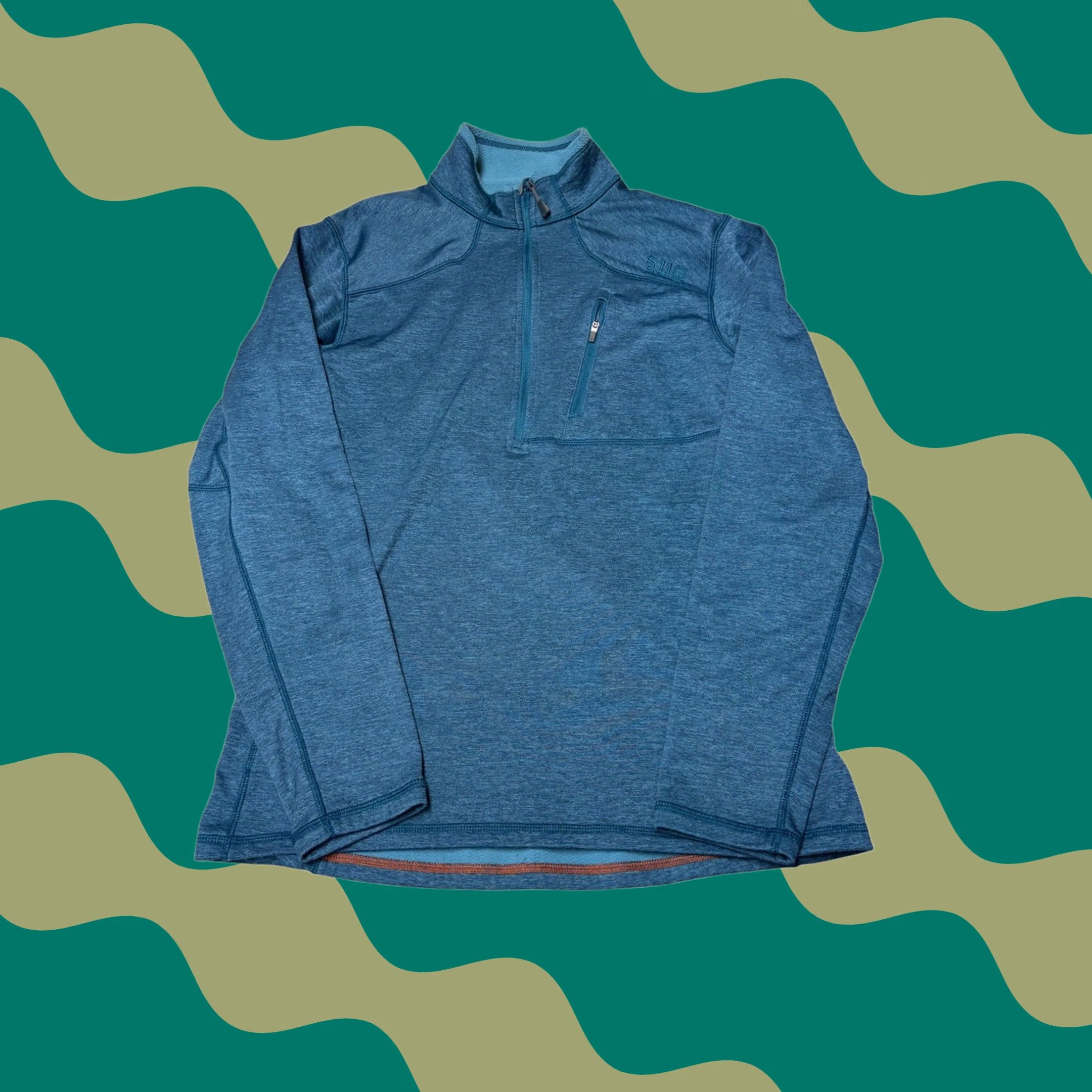 Vintage 5.11 Tactical Recon Half Zip Pullover Blue Heather Grid Fleece 72045-781 Mens M Size US M / EU 48-50 / 2 - 1 Thumbnail