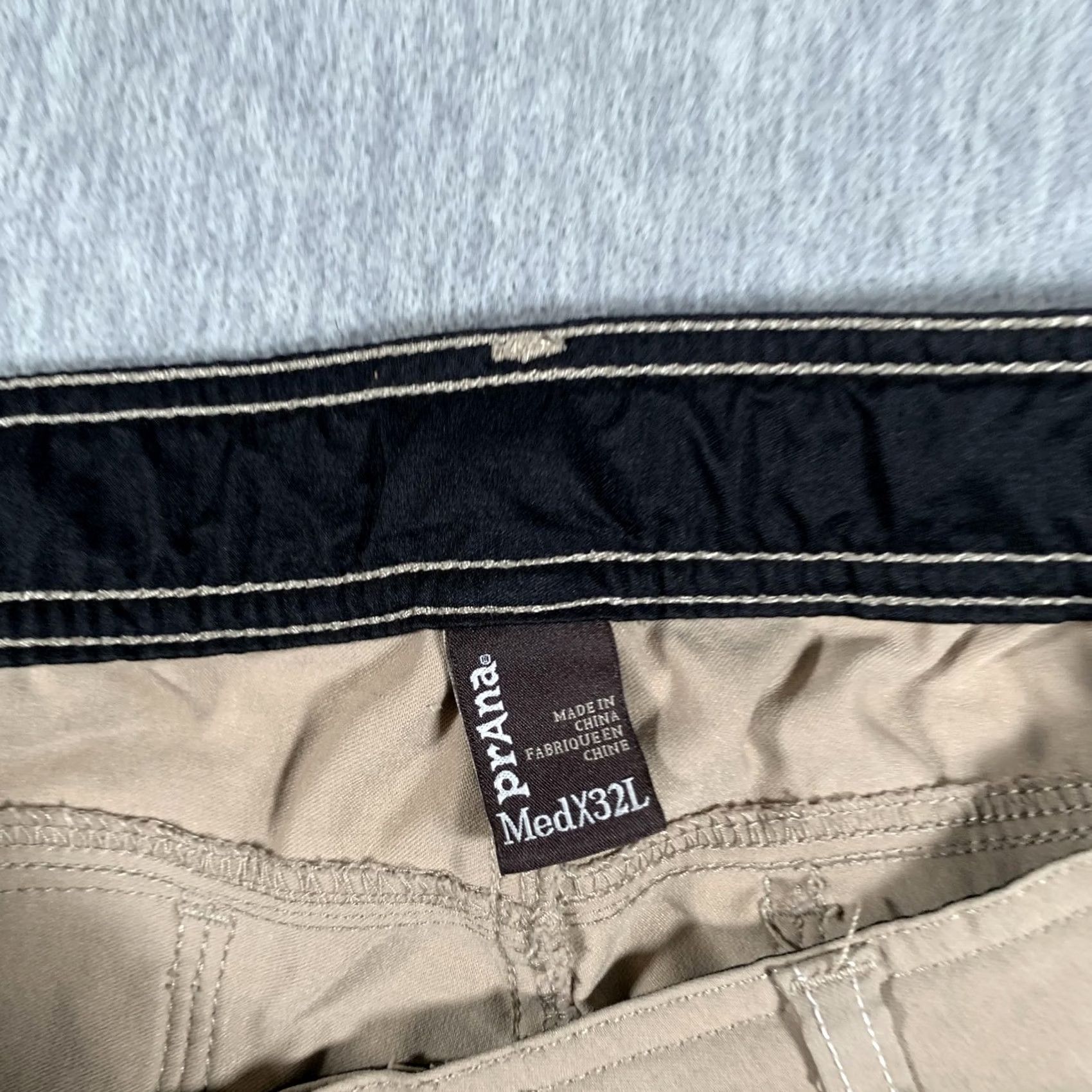 Prana Prana Stretch Zion Pants Mens M 32L Khaki Nylon Spandex Hiking Cargo Outdoor Twill Pants Size US 31 - 6 Thumbnail