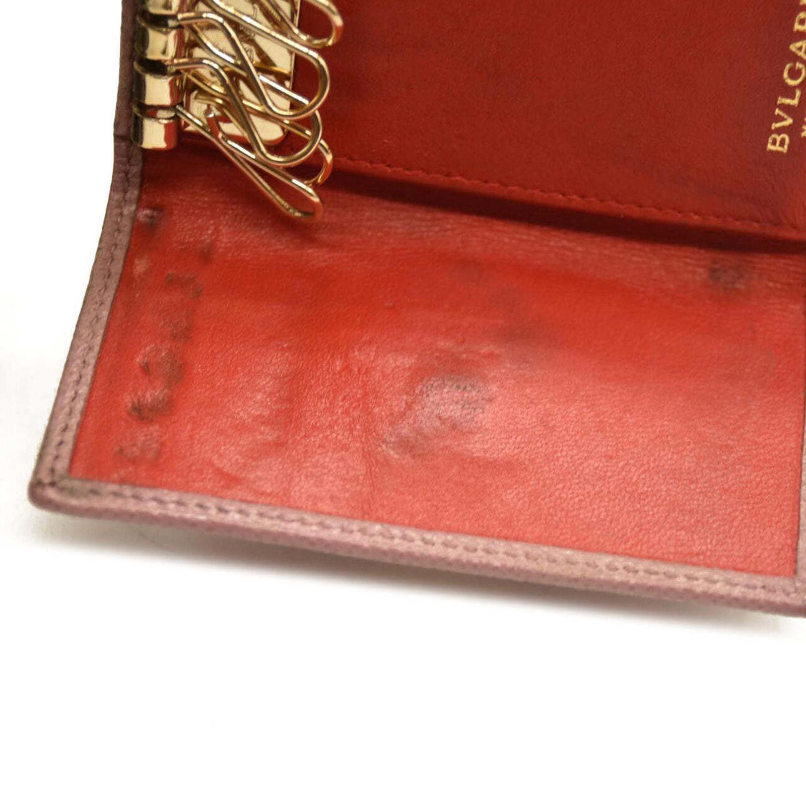 Bvlgari BVLGARI BVLGARIBVLGARI Clip Leather 6 Ring Key Case Pink Size ONE SIZE - 12 Thumbnail