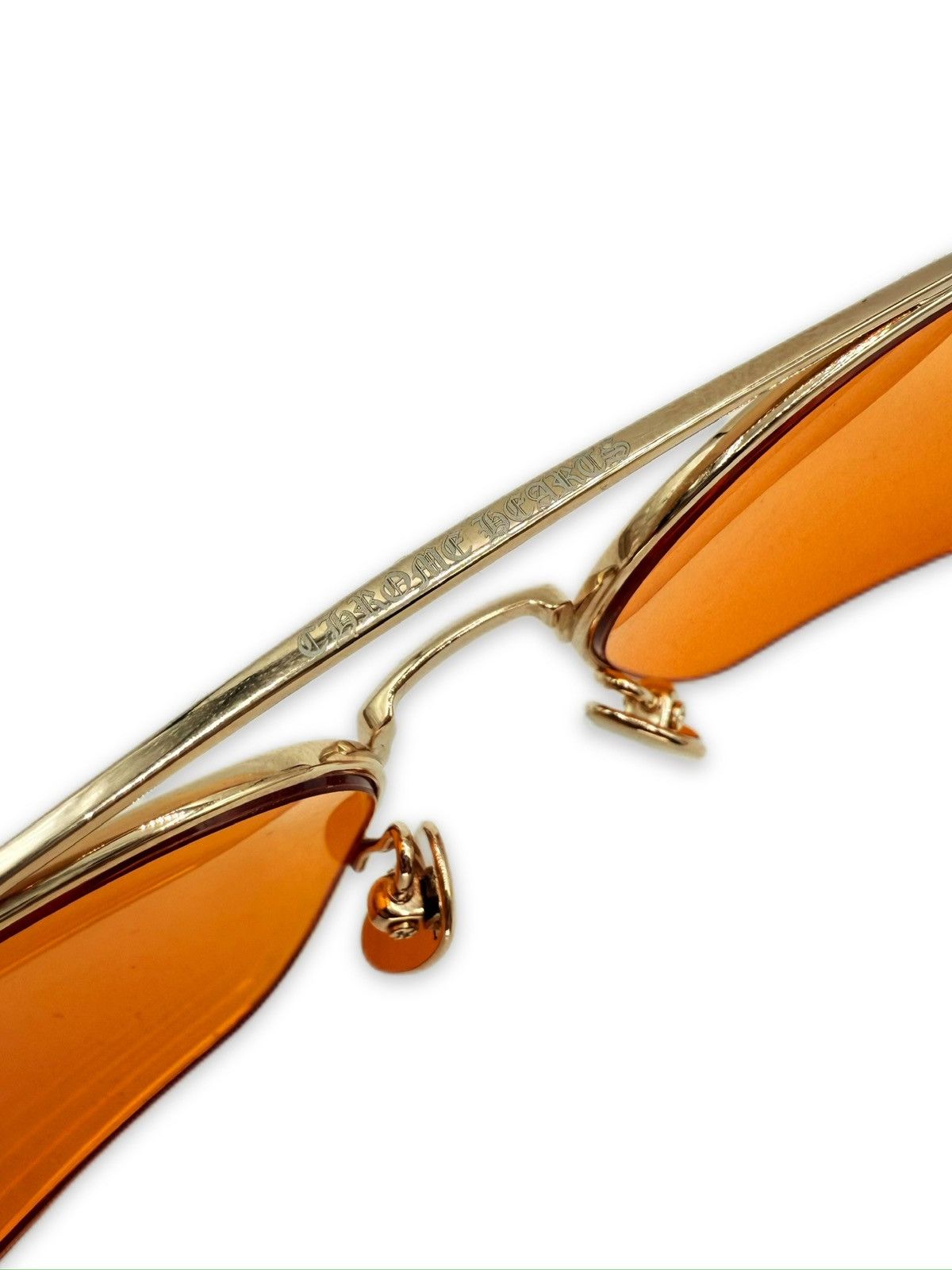 Chrome Hearts AM Dice Gold Plated Aviator Glasses
