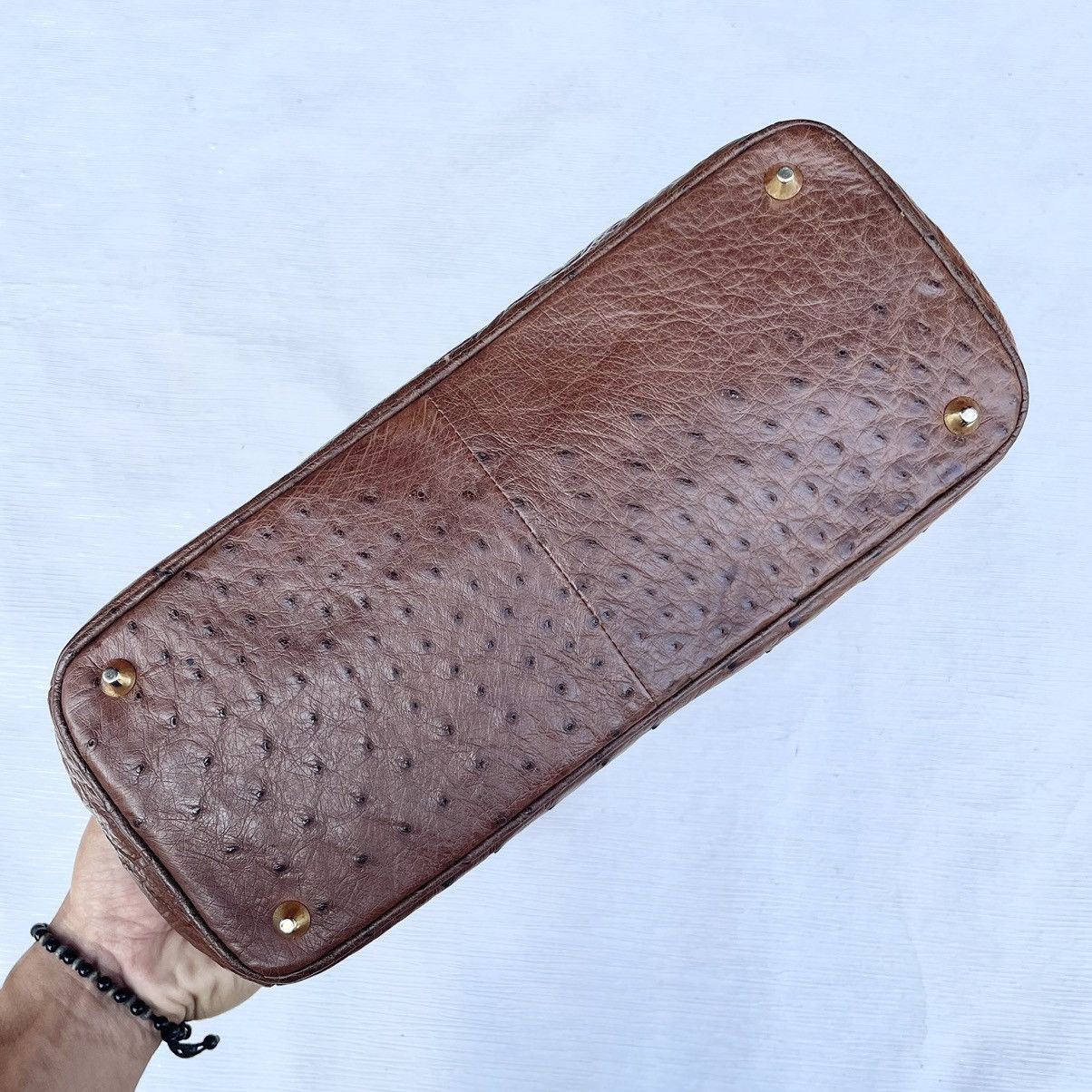 Leather Genuine Ostrich Leather Handbag Size ONE SIZE - 8 Thumbnail