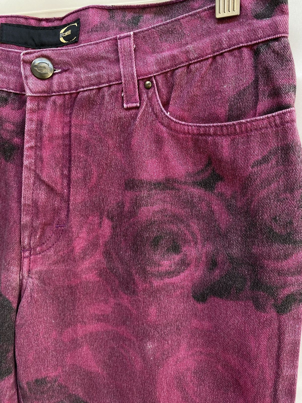 Just Cavalli Vintage JustCavalli Nocturnal Rose Blossom Bootcut Pants Size US 32 / EU 48 - 12 Thumbnail