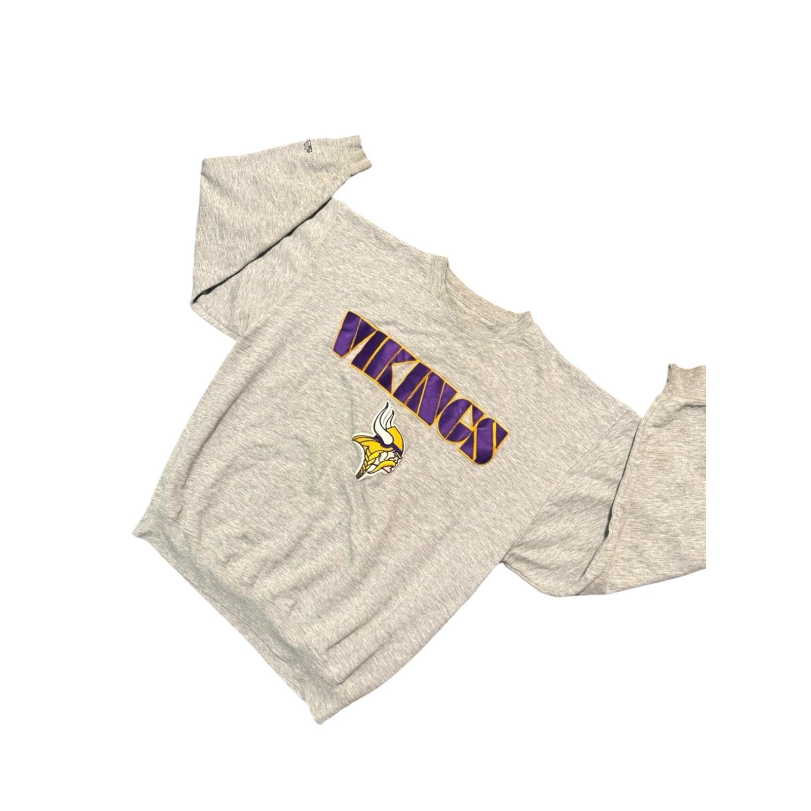 Vintage VINTAGE Majestic Minnesota Vikings Pullover Sweatshirt Crew Neck Cotton Gray XL Distressed Mens Size US XL / EU 56 / 4 - 5 Thumbnail