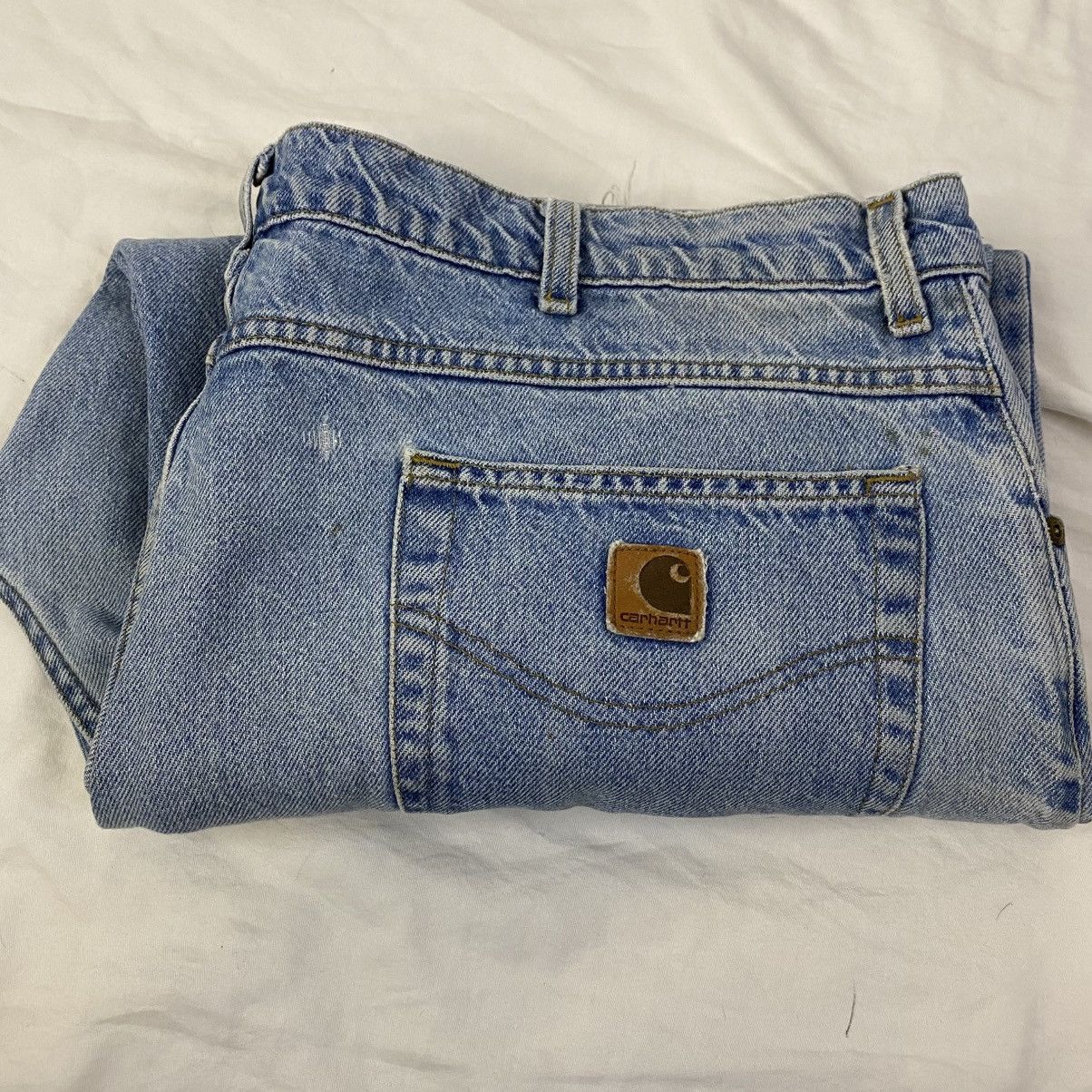 Carhartt Carhartt Denim Jeans Mens Light Wash Sz 44 Frayed Hem GUC Size US 44 / EU 60 - 1 Thumbnail