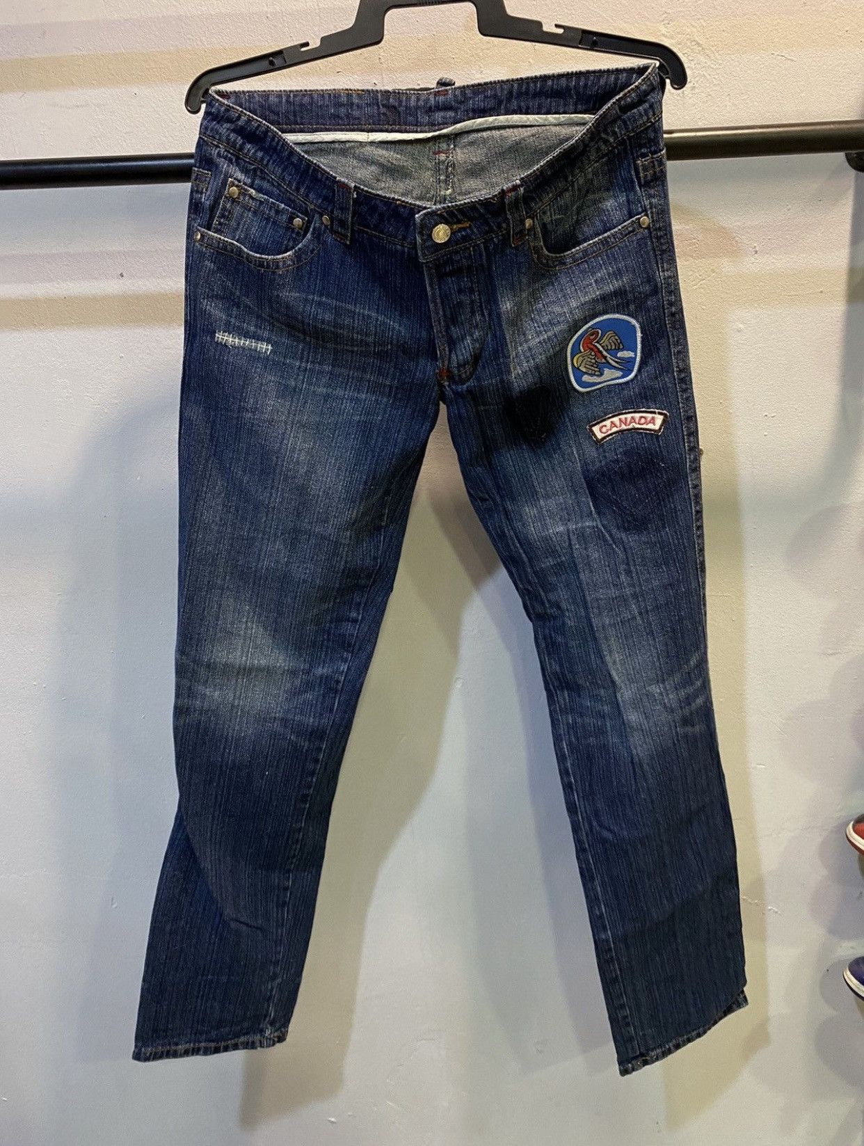 Dsquared2 × Japanese Brand × Vintage DSQUARED2 JEANS CHIP CHIP MOTHERFUCKER PATCHES VINTAGE PANTS Size US 35 - 1 Thumbnail