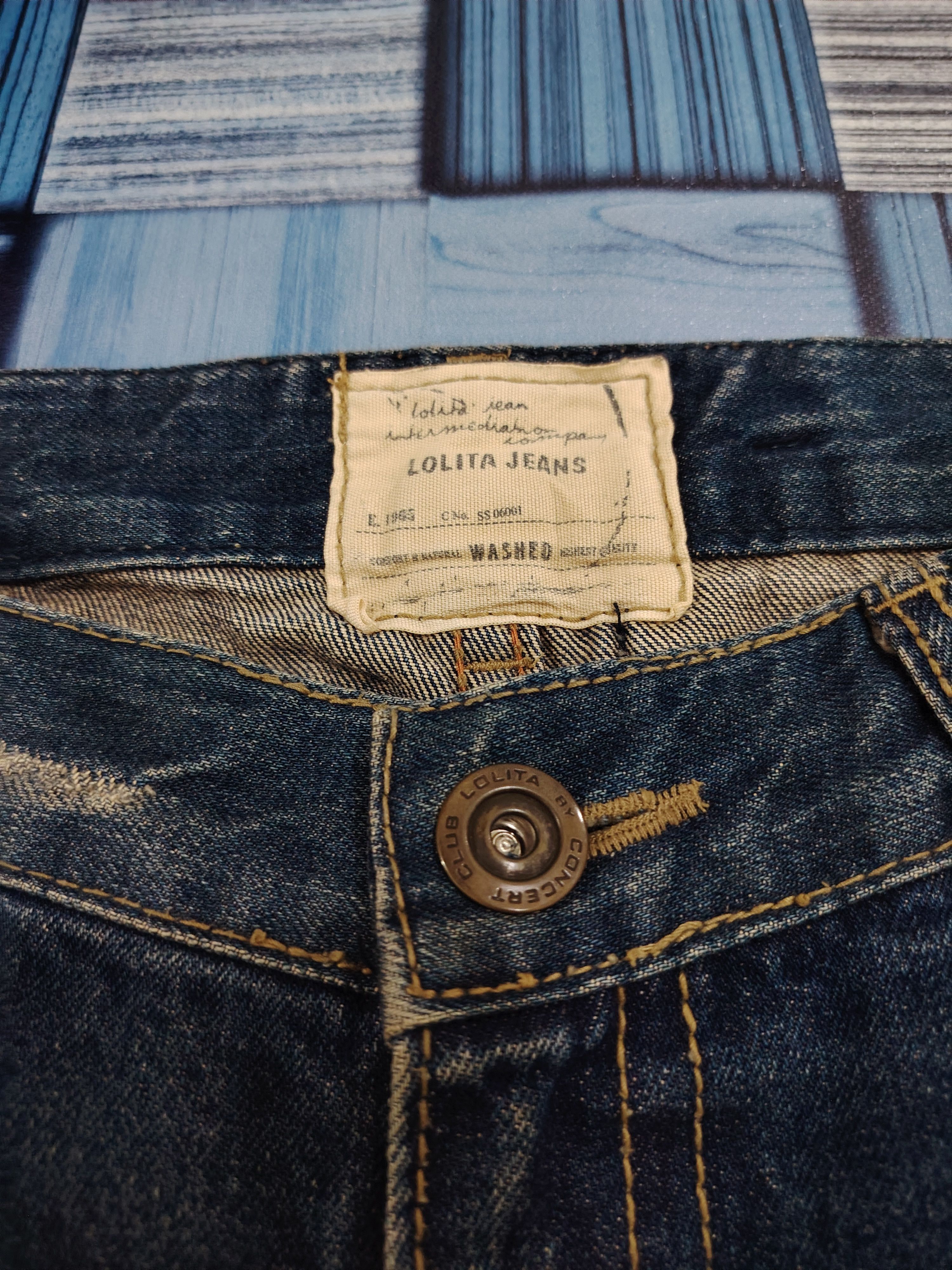 If Six Was Nine Rare!!! Lolita denim distressed flared short jeans Size 31" - 9 Thumbnail