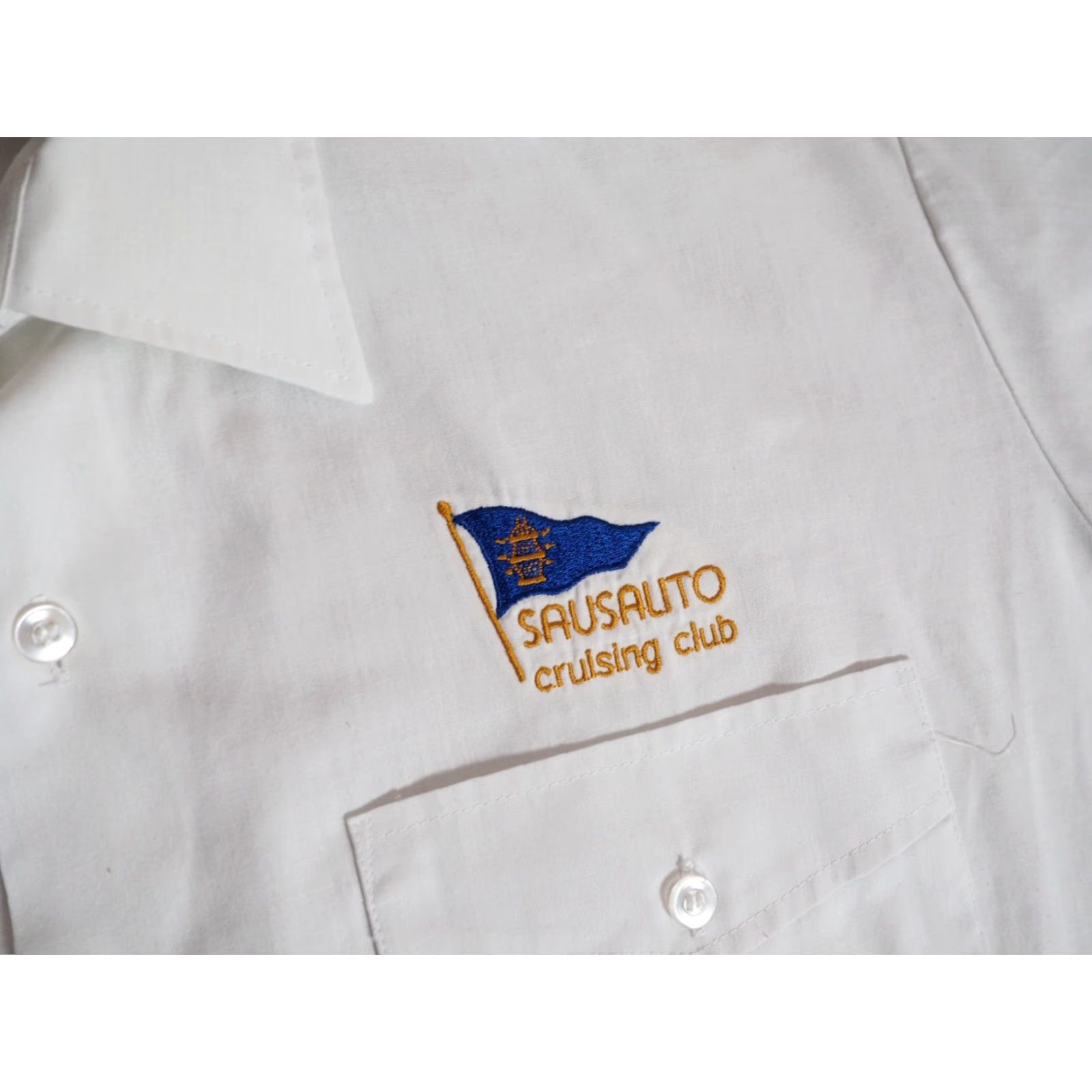 Vintage VINTAGE Flying Cross Shirt 1960s White Short Sleeve Button-Front XL Men Poplin Pocket Sausalito Sailing Military/Landgirl Size US XL / EU 56 / 4 - 6 Thumbnail