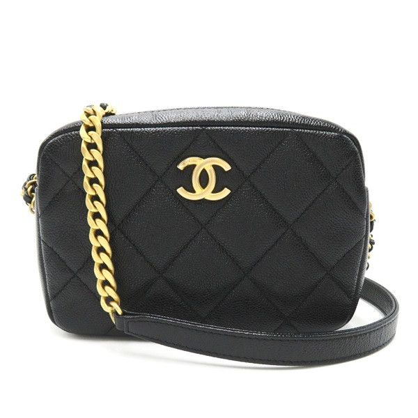 image of Chanel Cc Caviar Melody Camera Bag in Black, Women's