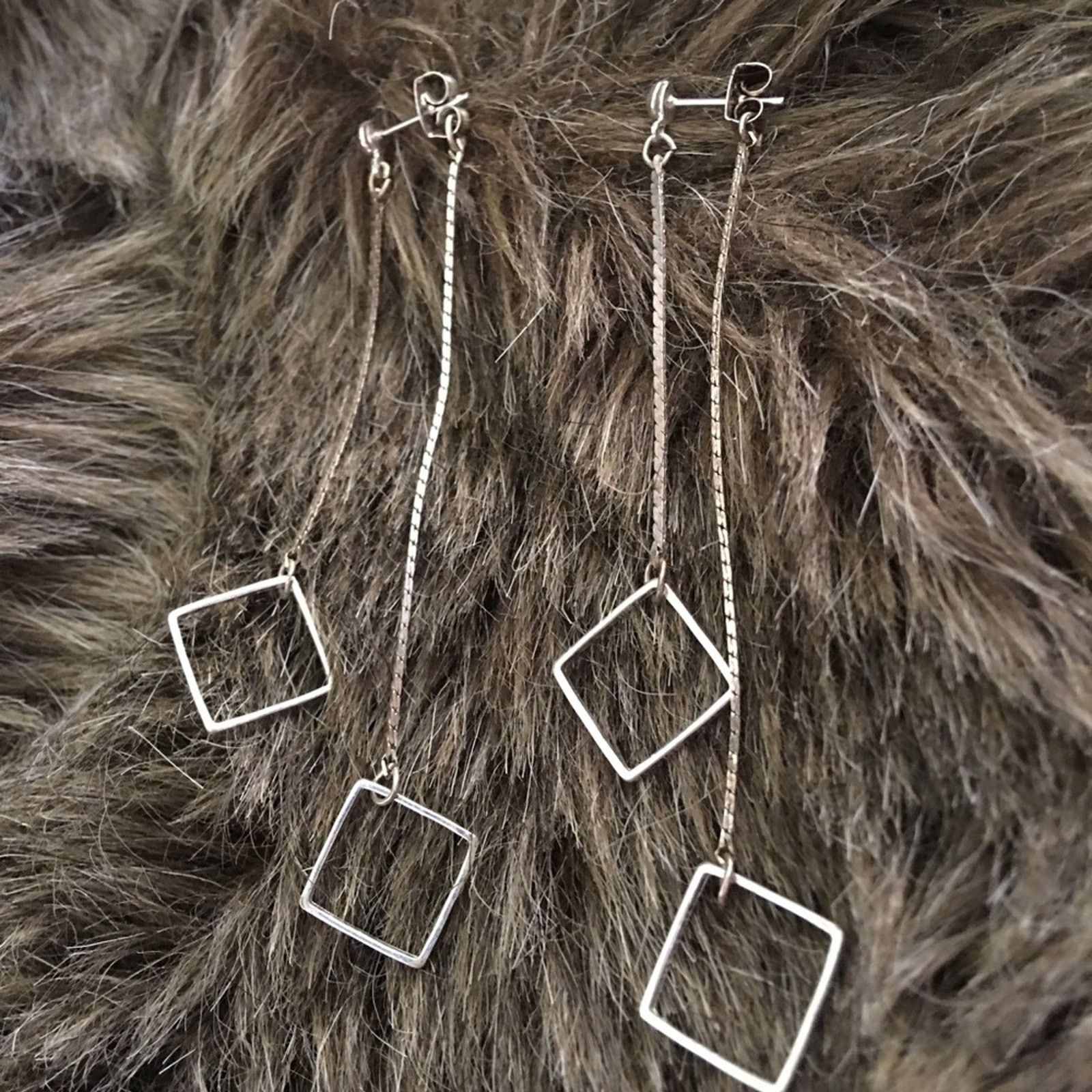 Jewelry Silver tone chain diamond charm pierced earrings Size ONE SIZE - 5 Thumbnail