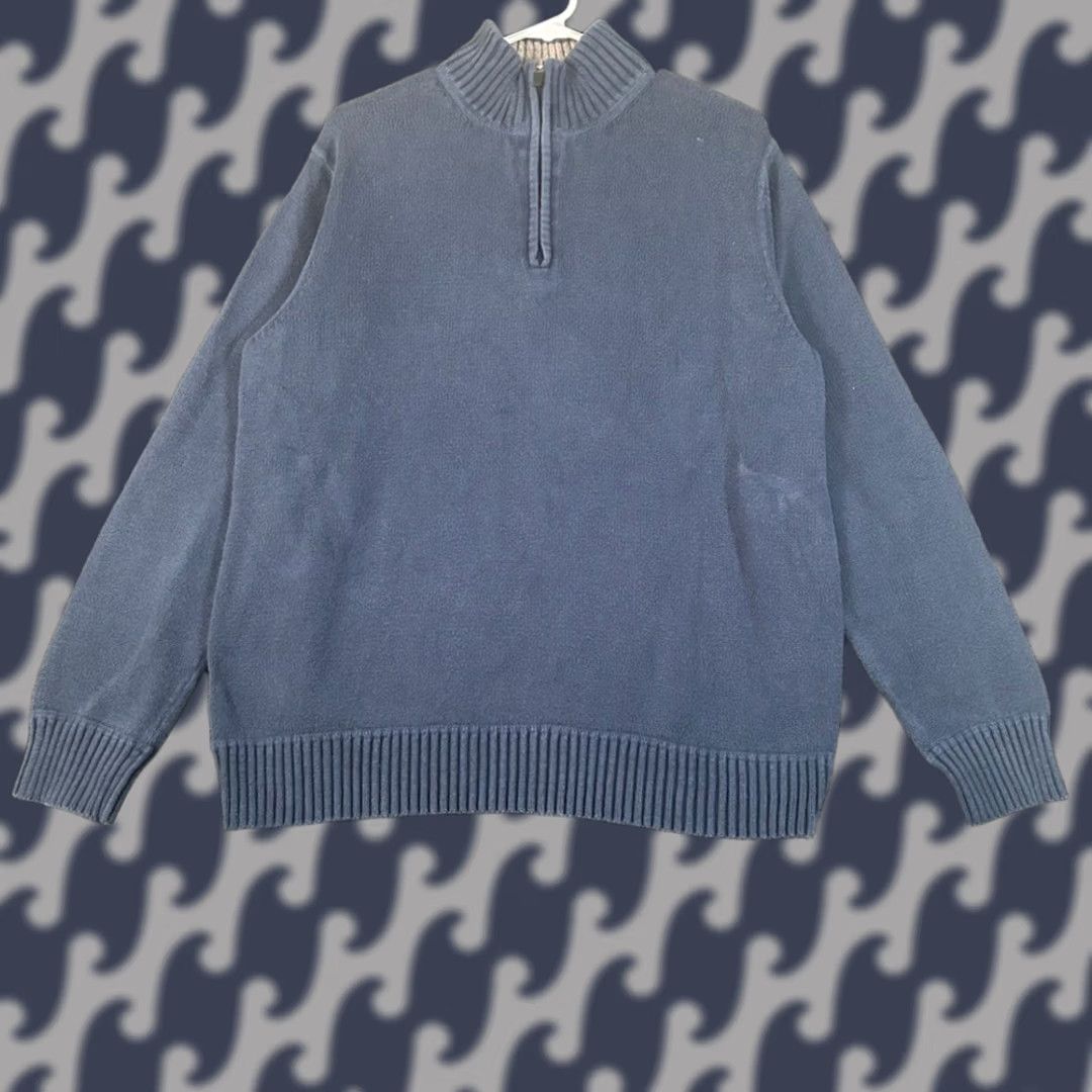 Eddie Bauer Eddie Bauer Sweater Mens Large Blue 100% Cotton Quarter Zip Pullover Size US L / EU 52-54 / 3 - 1 Thumbnail