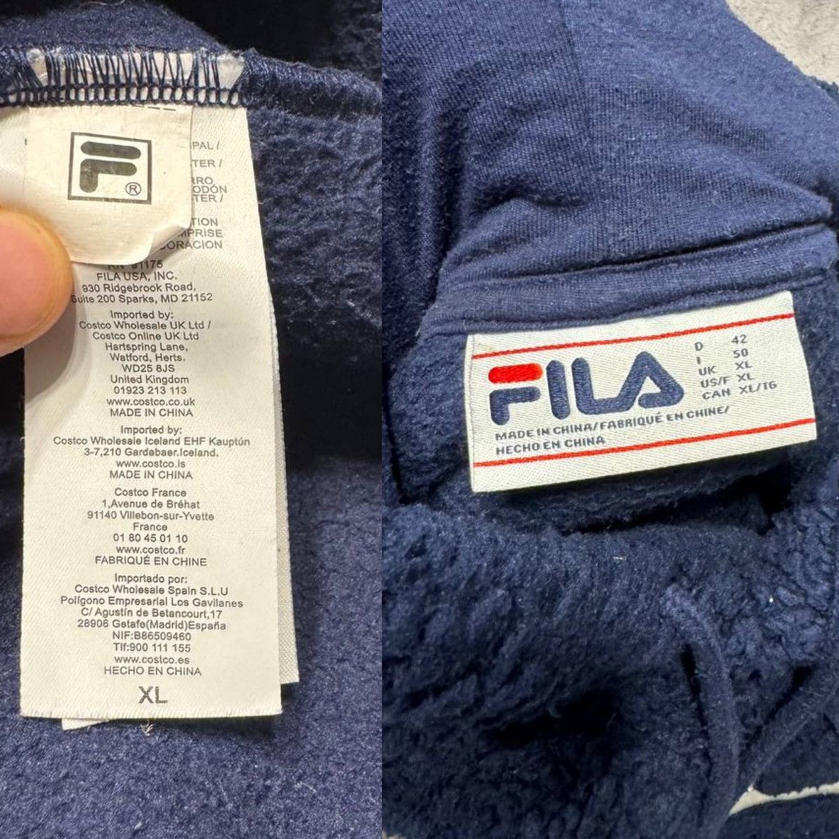 Fila × Vintage 🦕 Vintage Hoodie Fila Big Logo Teddy Fleece Size US XL / EU 56 / 4 - 3 Thumbnail