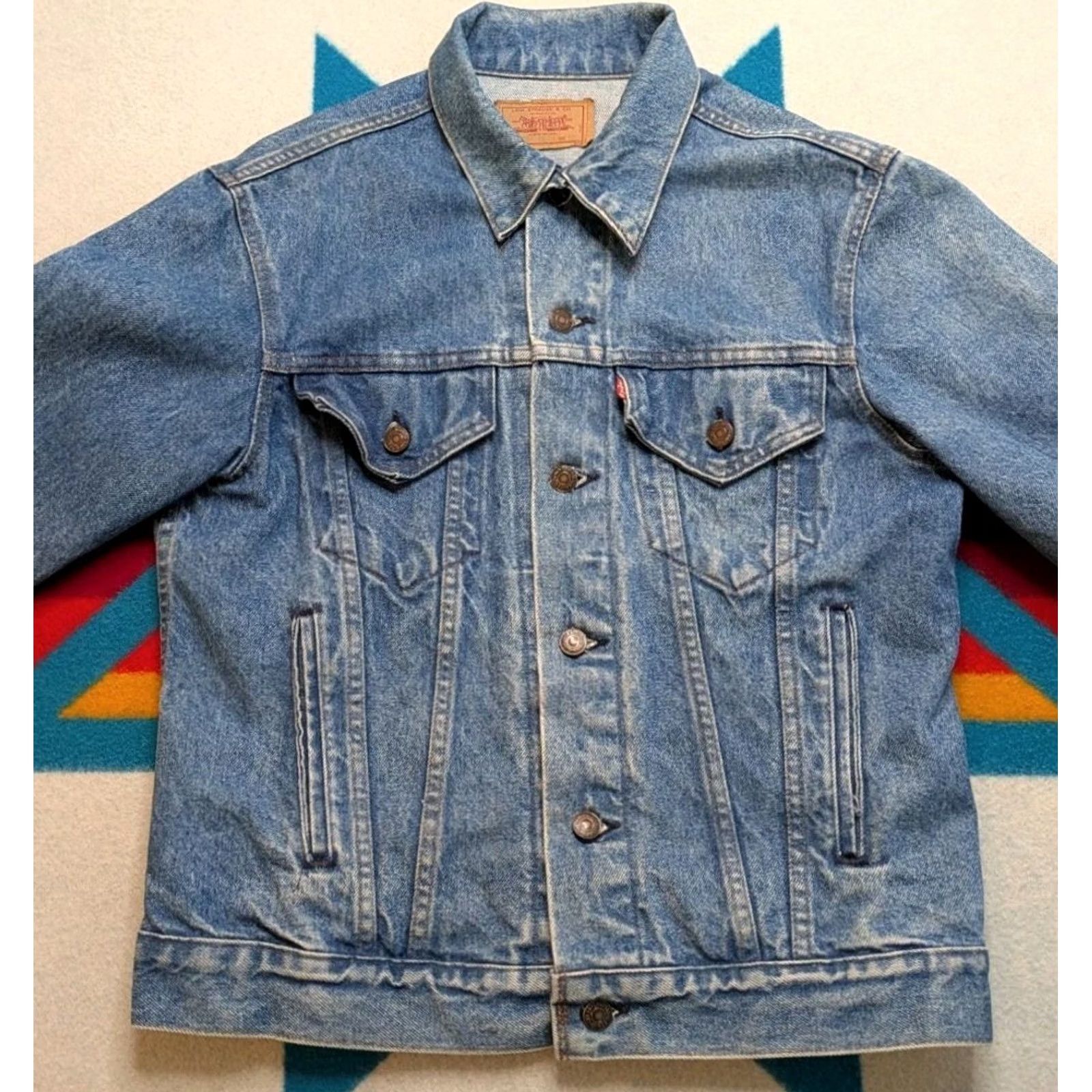 Levi's VINTAGE Levi’s Jacket Denim Trucker 70506-0214 Size 40 Blue Unlined 80s 90s USA Mens Size US XXS / EU 40 - 2 Thumbnail