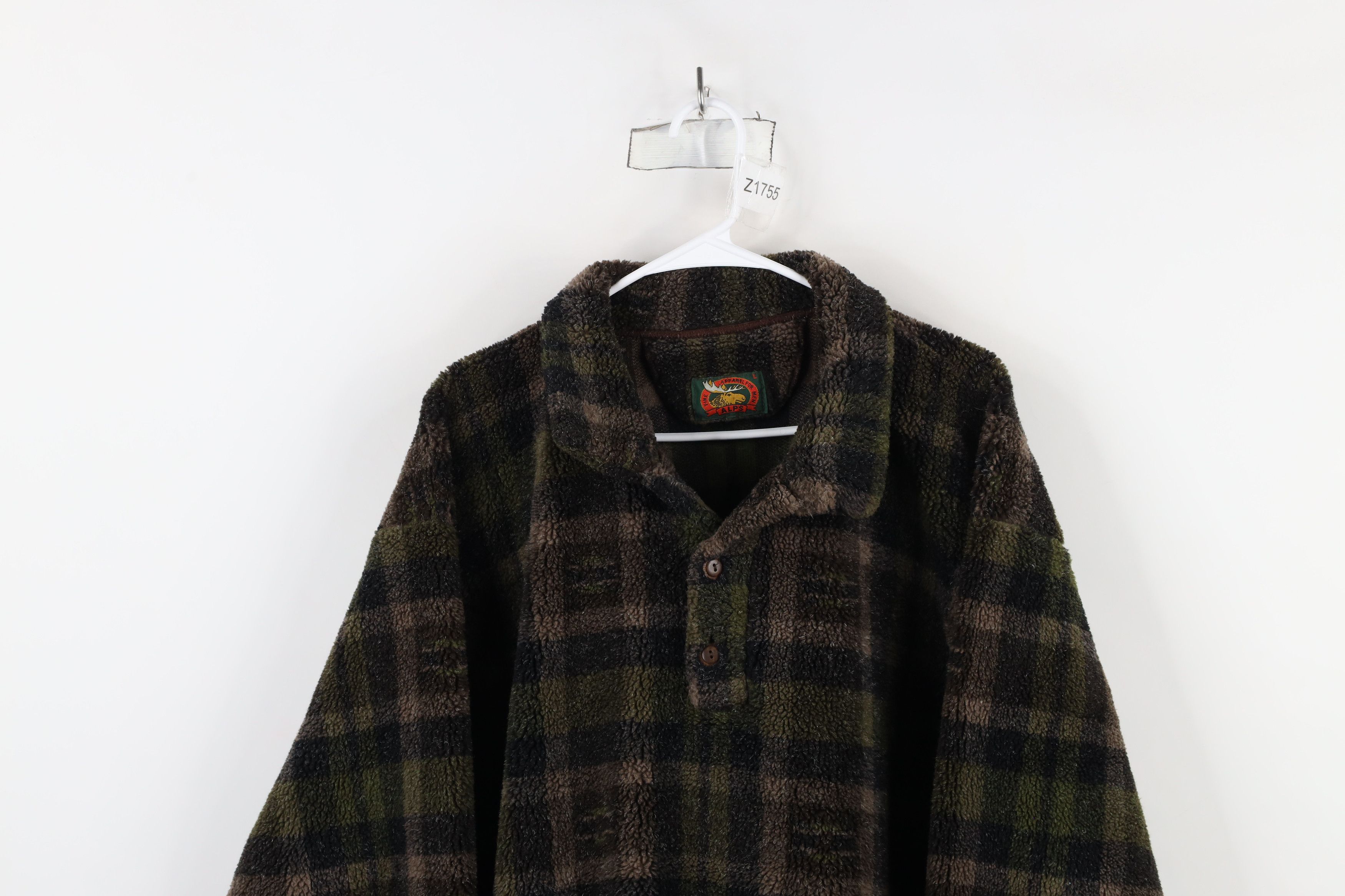 Vintage Vintage 90s Streetwear Deep Pile Fleece Henley Sweater Size US L / EU 52-54 / 3 - 2 Thumbnail