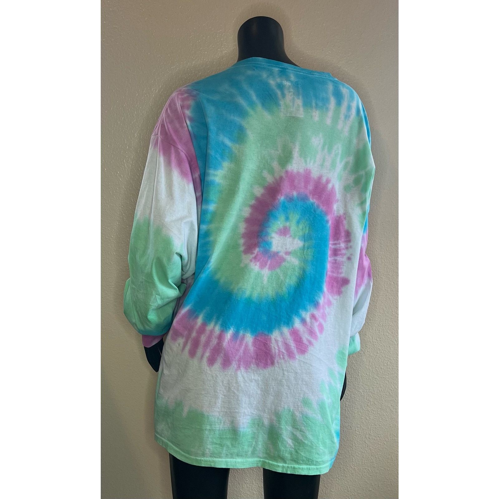 Disney DISNEY Stich Ohana Womens Cotton Tie Dyed Long Sleeve Shirt Size XL / US 12-14 / IT 48-50 - 5 Thumbnail