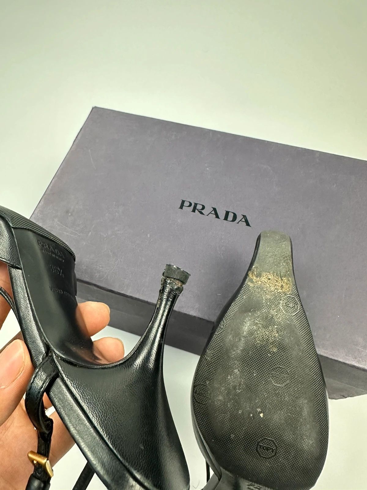 Prada Prada Milano Black Leather SlingBack Mules Pumps Heels Size US 6 / IT 36 - 12 Thumbnail