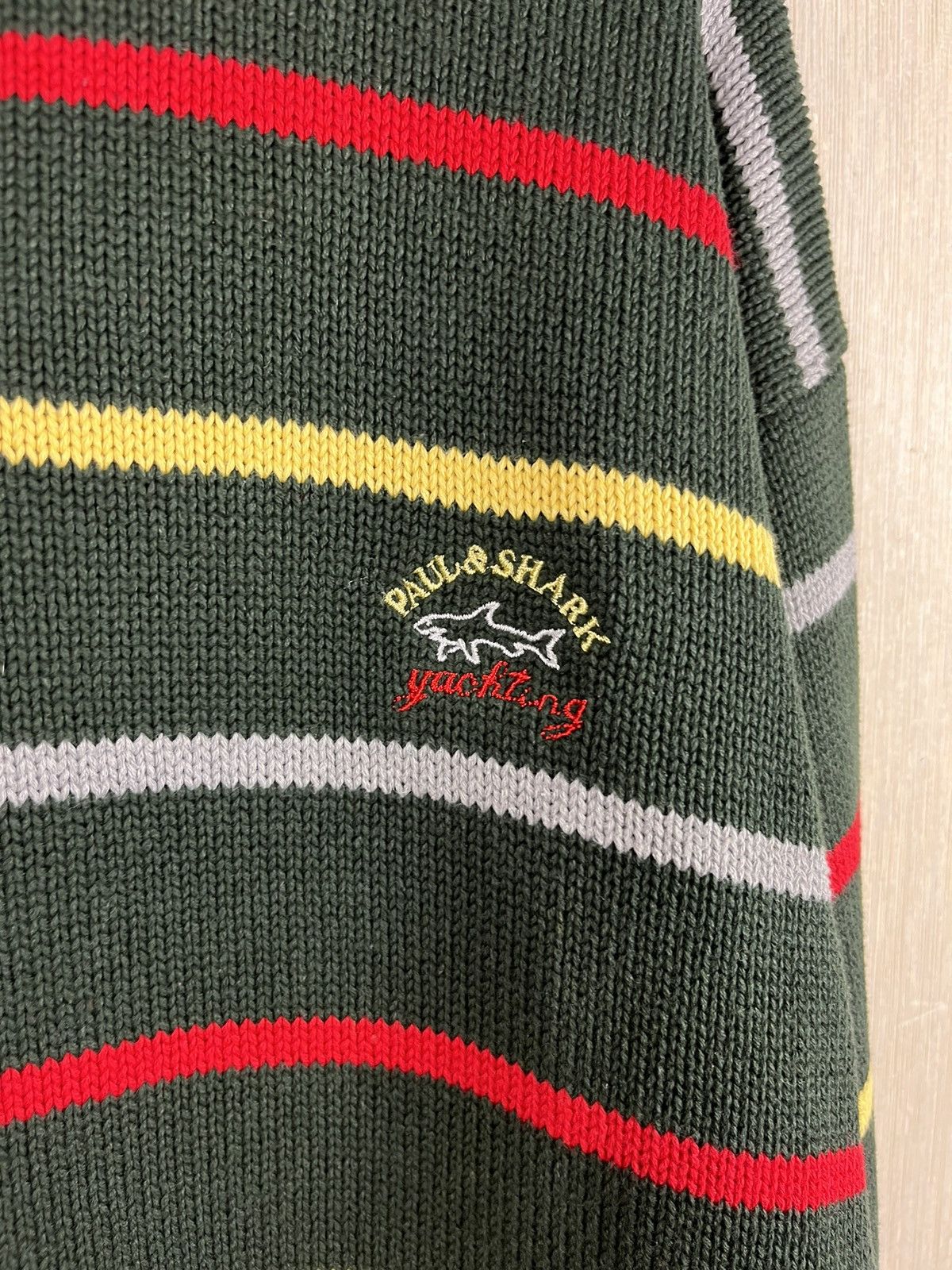Paul & Shark × Vintage Paul & Shark vintage striped knit sweater half zip logo Size US L / EU 52-54 / 3 - 9 Thumbnail
