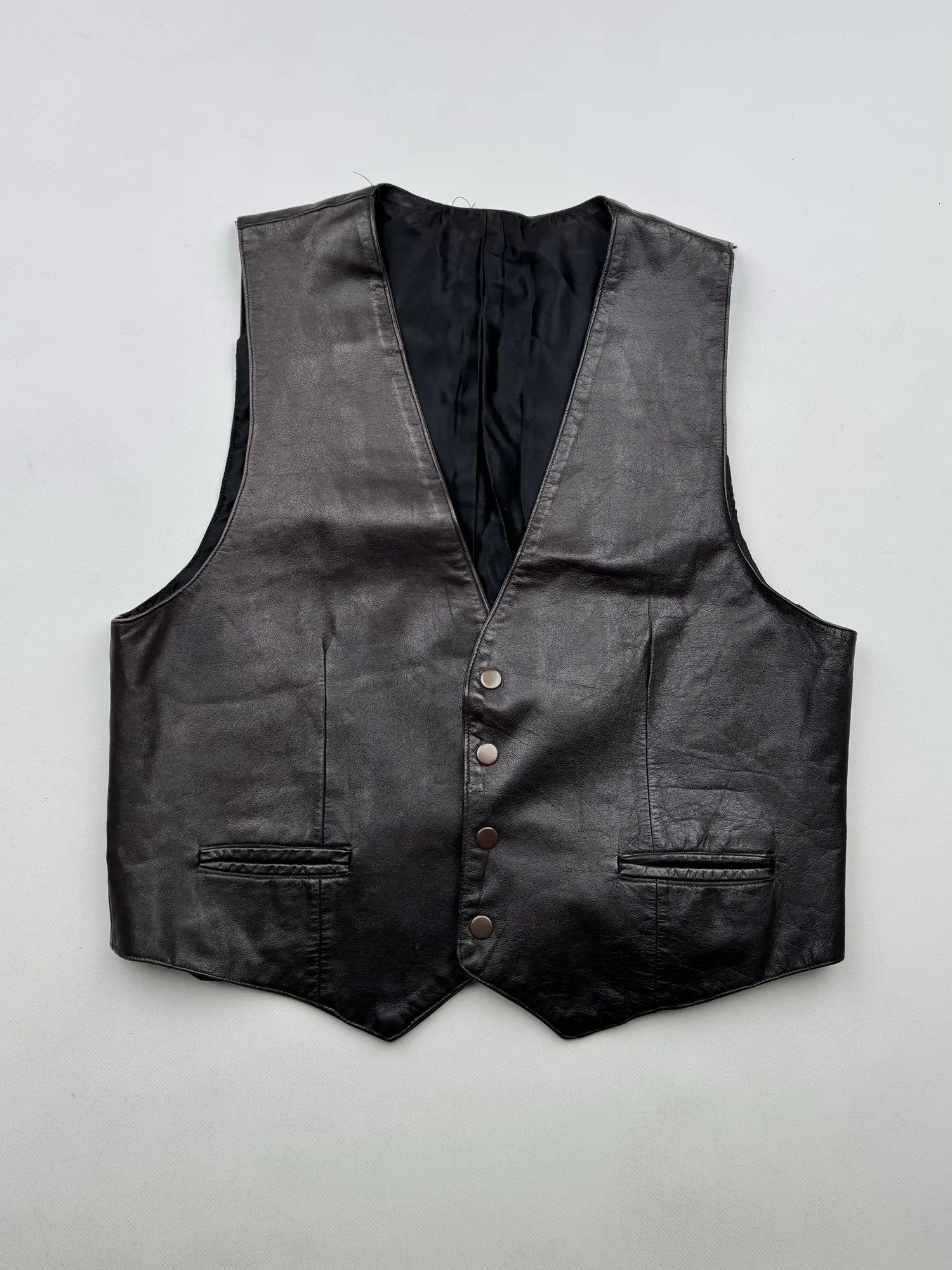Vintage 90's Leather Vest B457(V425)E2 Size US S / EU 44-46 / 1 - 1 Thumbnail