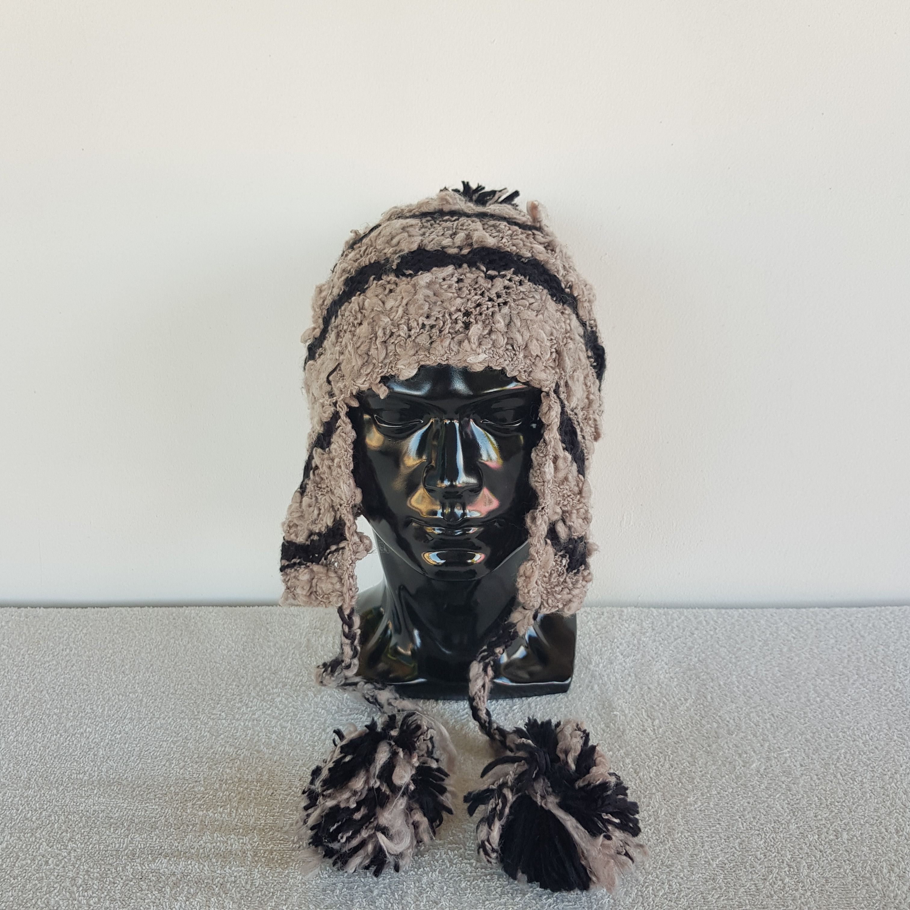 Other Vintage Japanese Homeless Earflap Beanie Ribbed Caps Hats. Size ONE SIZE - 2 Thumbnail