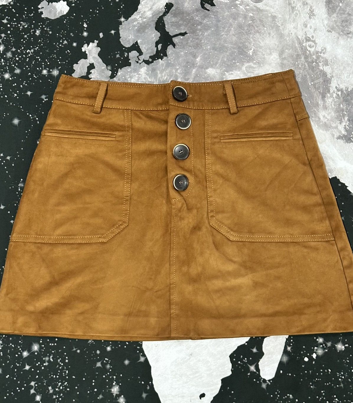 Zara Zara Trf Collection Faux Suede Skirt Size 27" / US 4 / IT 40 - 1 Thumbnail