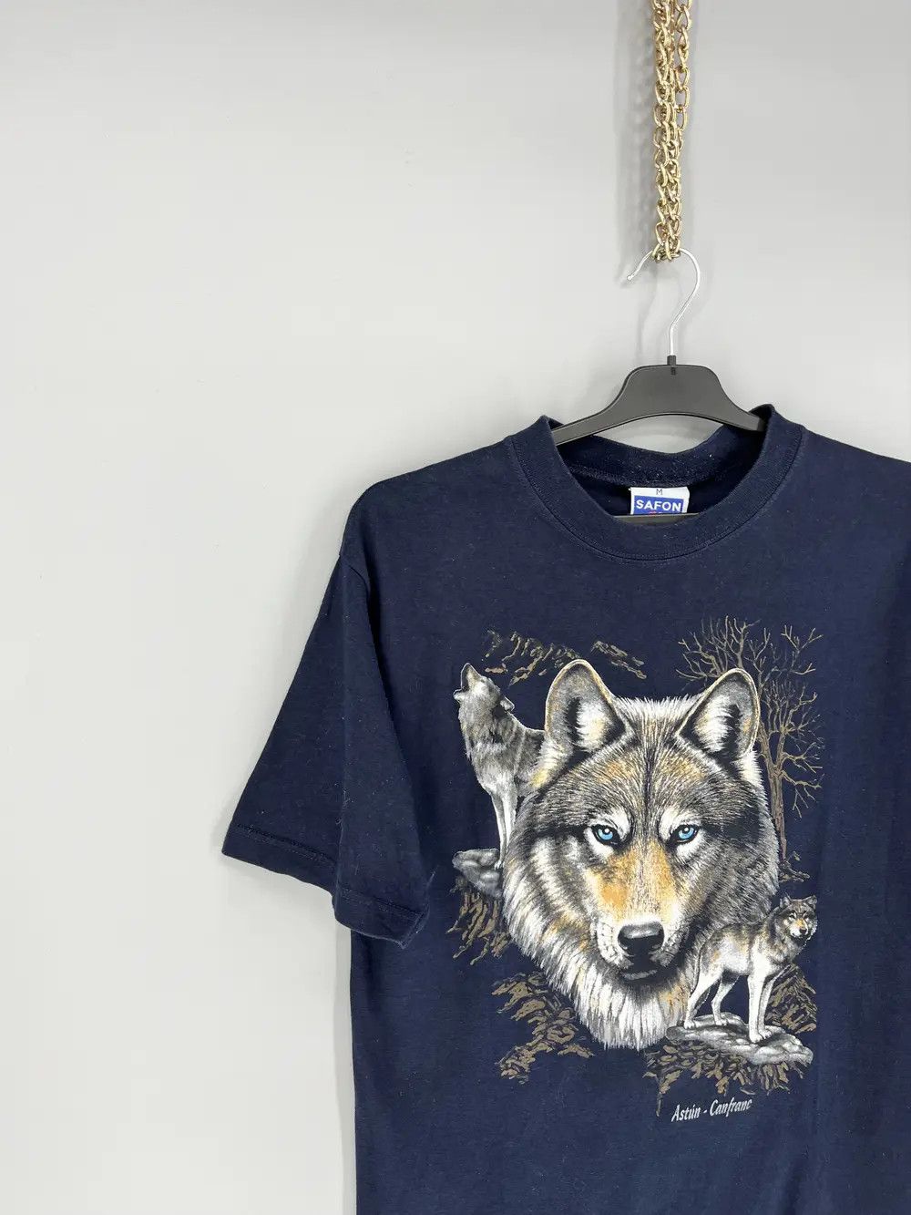 Vintage Vintage 90s Wolf Face Boxy Fit Tee Toys Rock Size M Size US M / EU 48-50 / 2 - 7 Thumbnail
