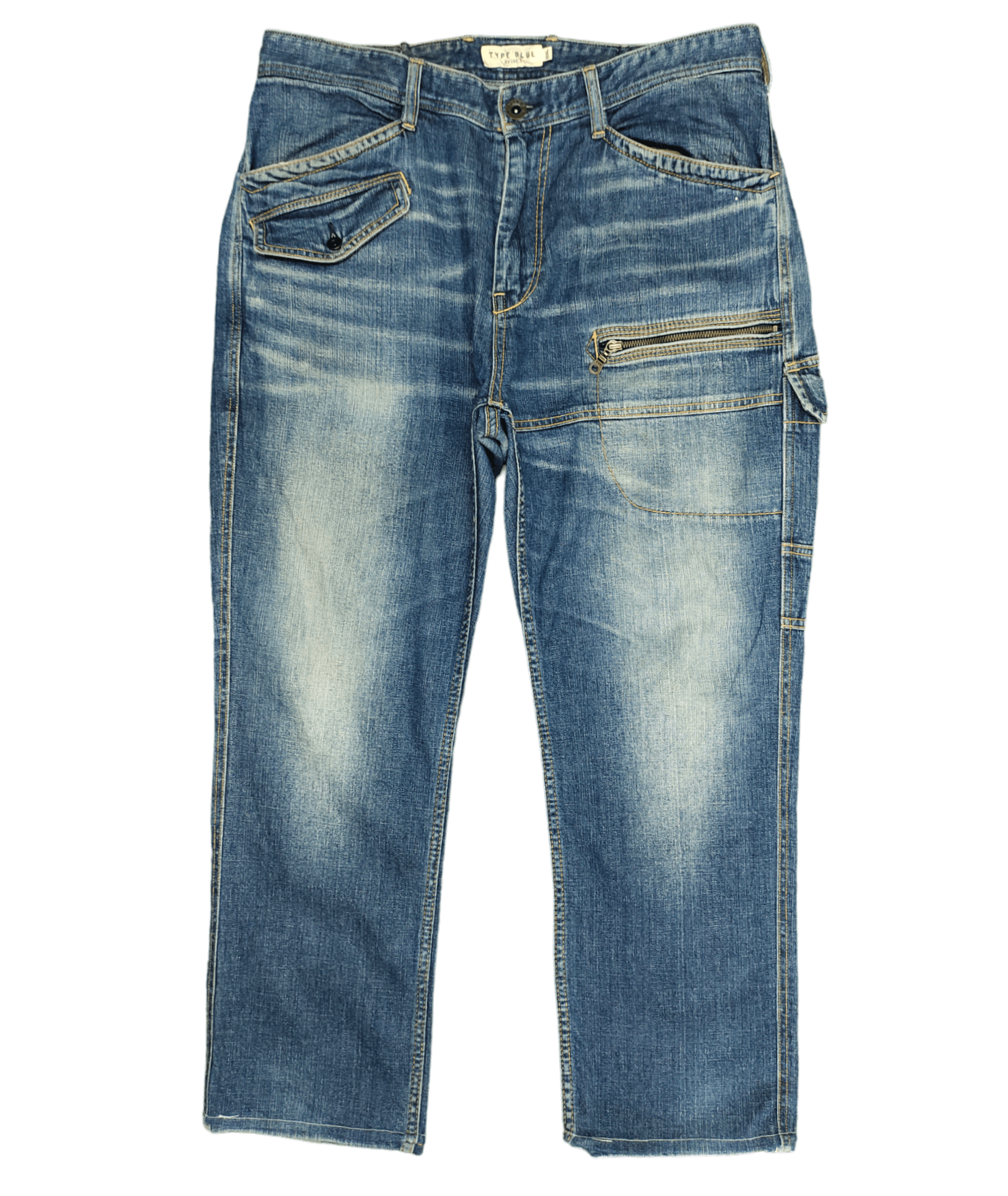 Avirex Avirex Type Blue Single Pocket Cargo Denim Pants Size US 36 / EU 52 - 1 Thumbnail