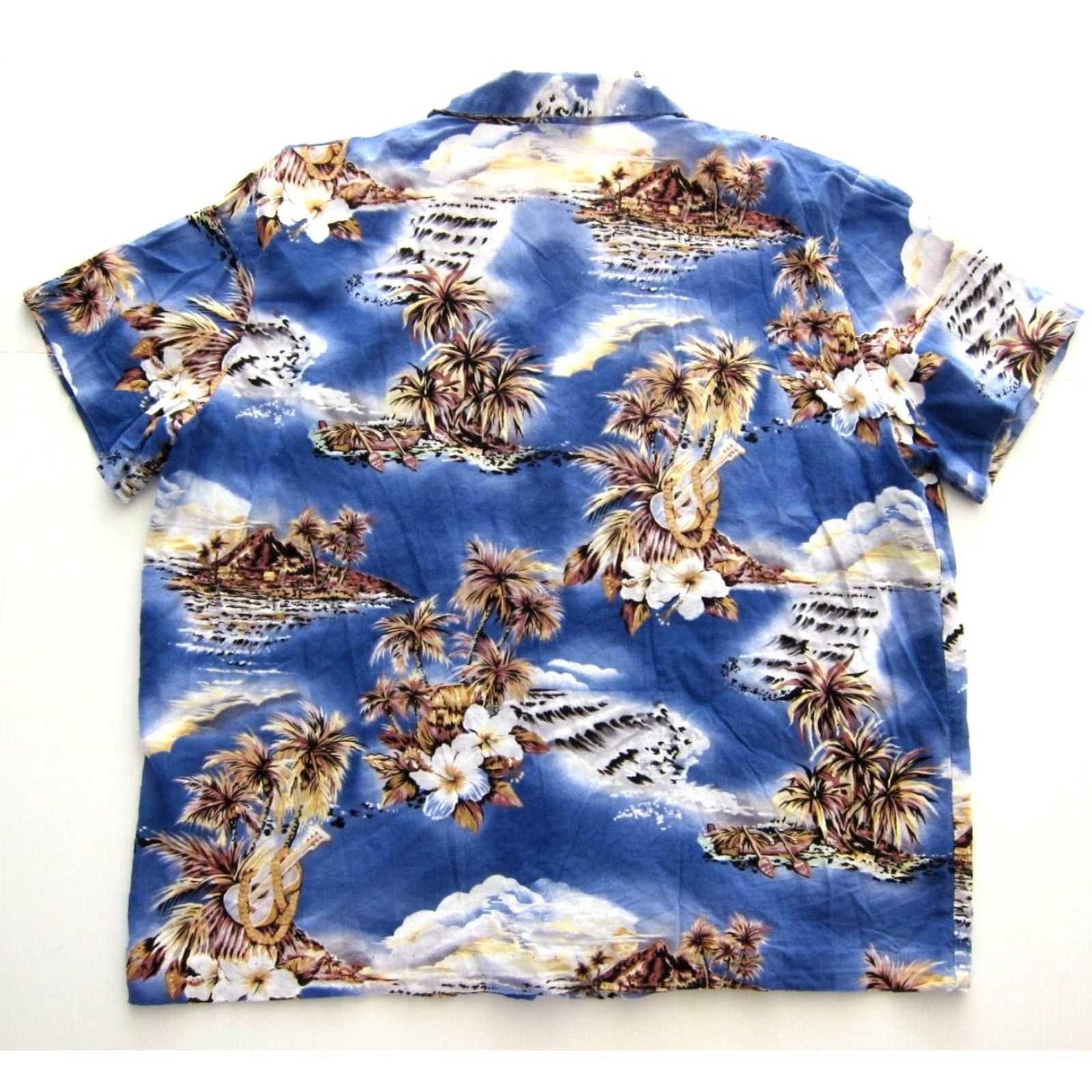 Hilo Hattie VINTAGE Hilo Hattie Blouse Shirt Hawaiian Floral Blue Brown Short Sleeve Button Down M Womens Size M / US 6-8 / IT 42-44 - 2 Thumbnail