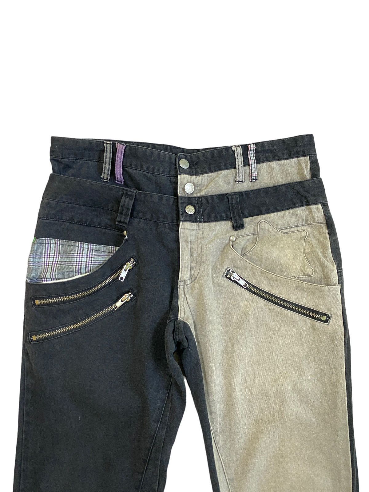 Hysteric Glamour × Japanese Brand Double Waist 2 tone Colour Many Dope Zipper Pants Size US 30 / EU 46 - 3 Thumbnail