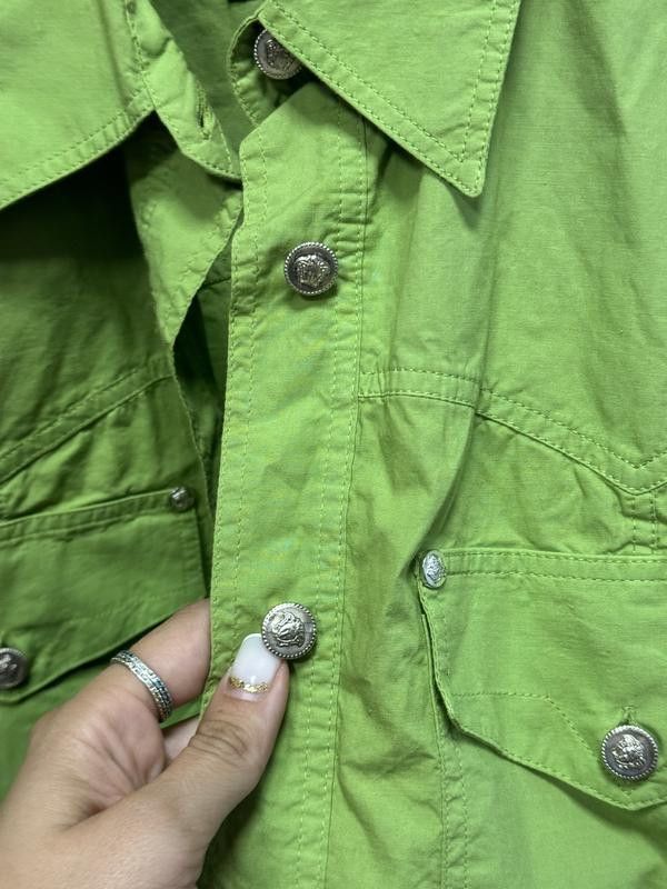 Versace VERSACE Rare Women Vintage 90s Lime Green Shirt Blouse Y2K Size L / US 10 / IT 46 - 7 Thumbnail