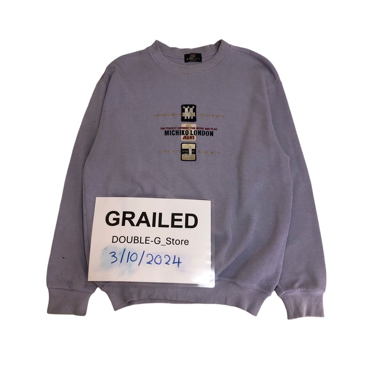Vtg Sweatshirt Crewneck Michiko London Jean Embroidered Big